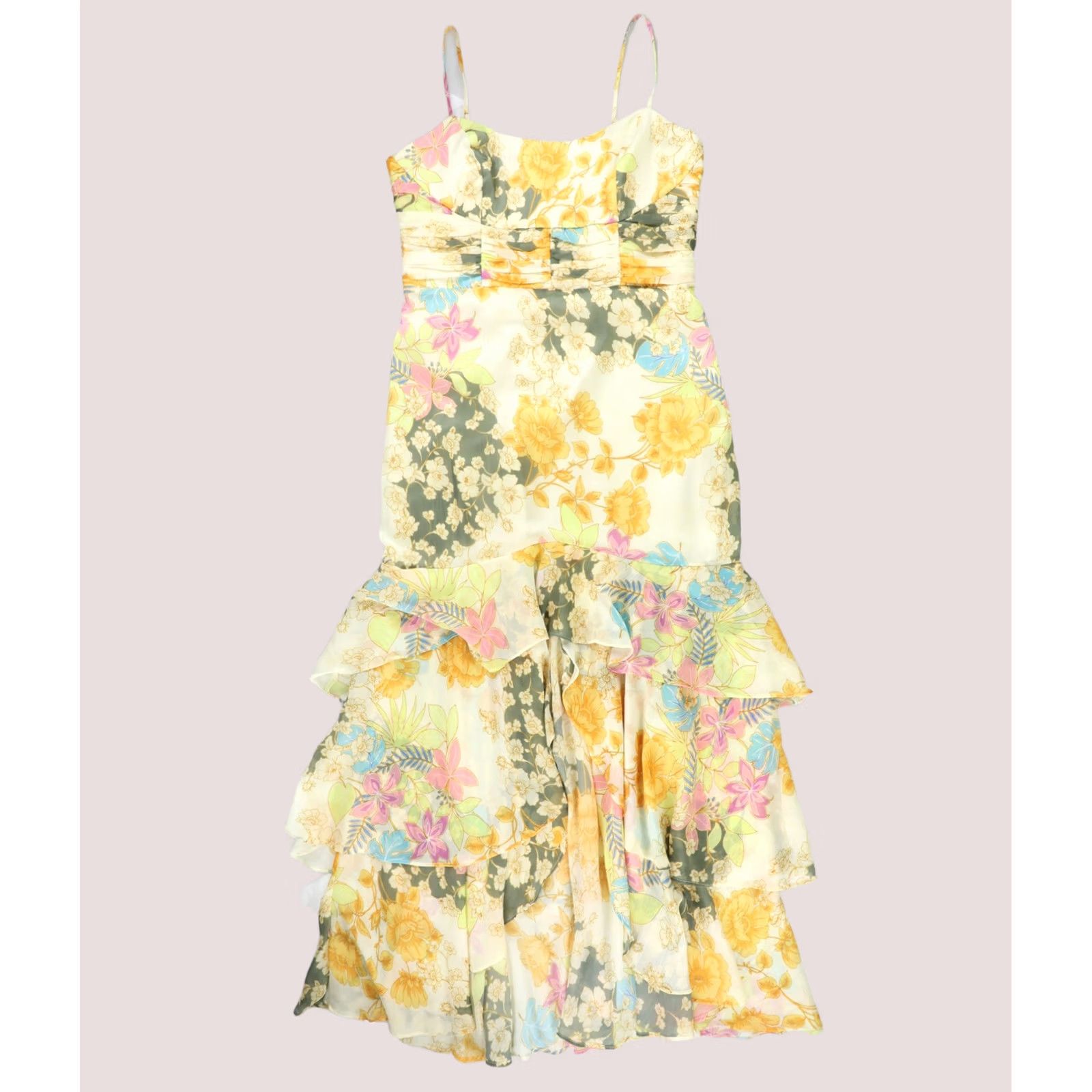 Guess GUESS Womens Floral Vicky Maxi Dress yellowmulti XL Size XL / US 12-14 / IT 48-50 - 1 Thumbnail