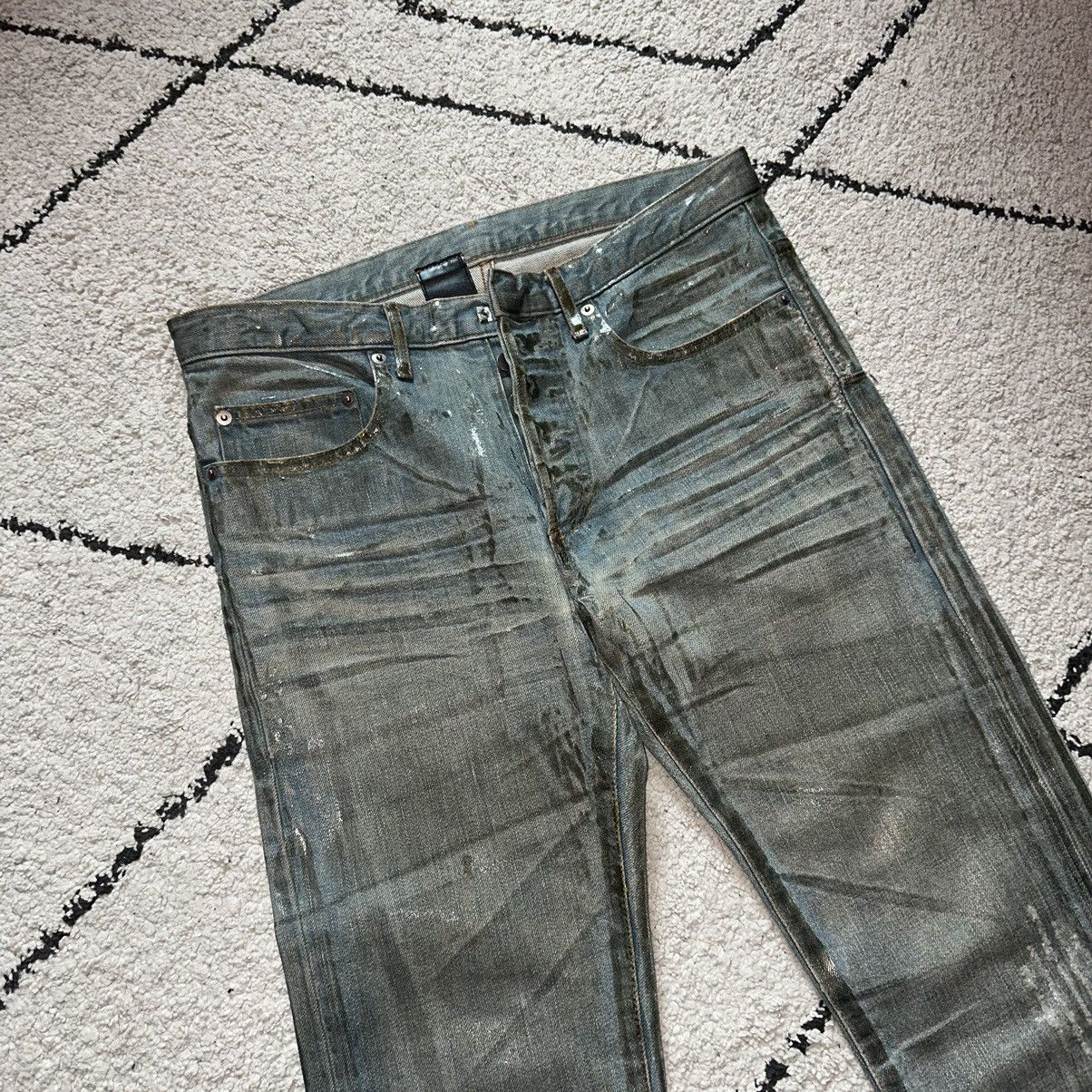 Dior Dior Homme Waxed Bleu Clair Jeans from SS2004 "Strip" Size US 29 - 2 Thumbnail