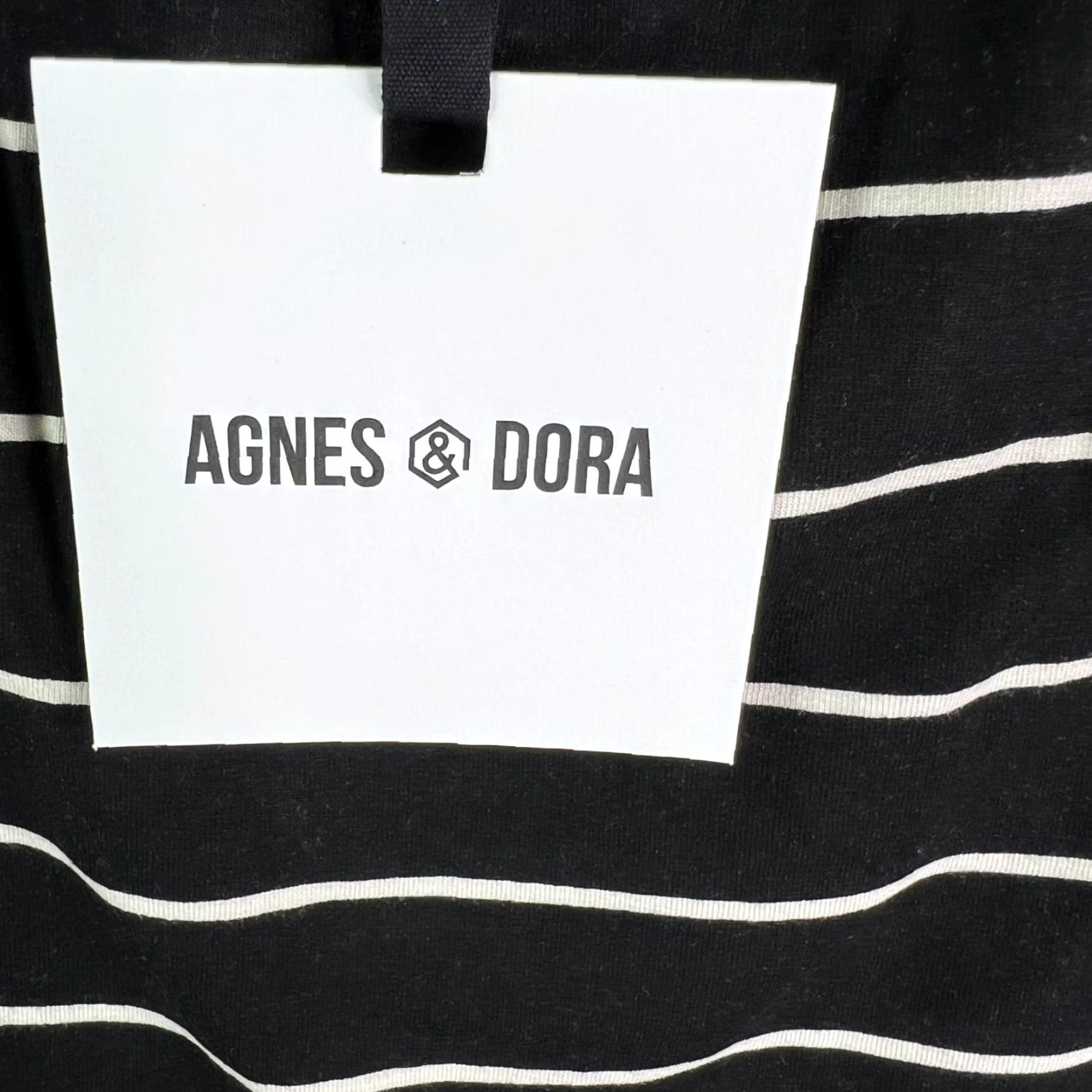 Vintage AGNES & DORA T-Shirt Relaxed Striped Black Flower Tunic Womens M Adult Regular Size Black NWT Size M / US 6-8 / IT 42-44 - 3 Thumbnail