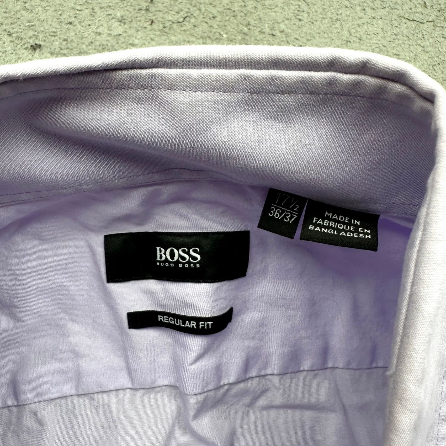 Hugo Boss HUGO BOSS Button-Up Shirt Purple Dress Shirt Mens XL 17.5 36/37 Long Sleeve Regular Fit Size 46R - 3 Thumbnail
