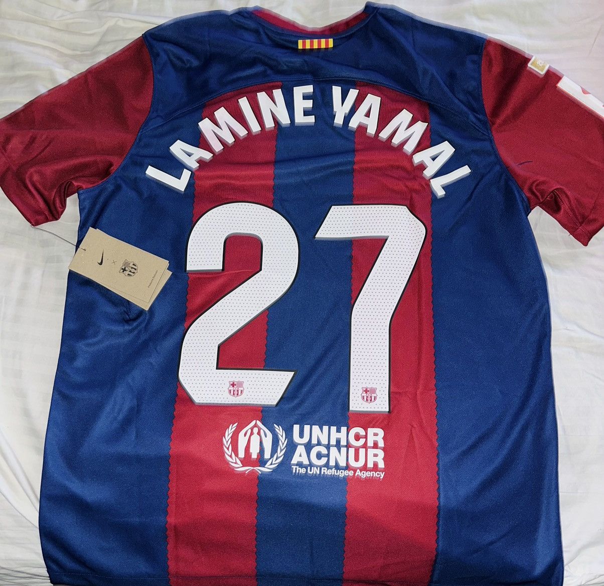 Nike Lamine Yamal Barcelona 23/24 Home Jersey by Nike Size US L / EU 52-54 / 3 - 1 Thumbnail