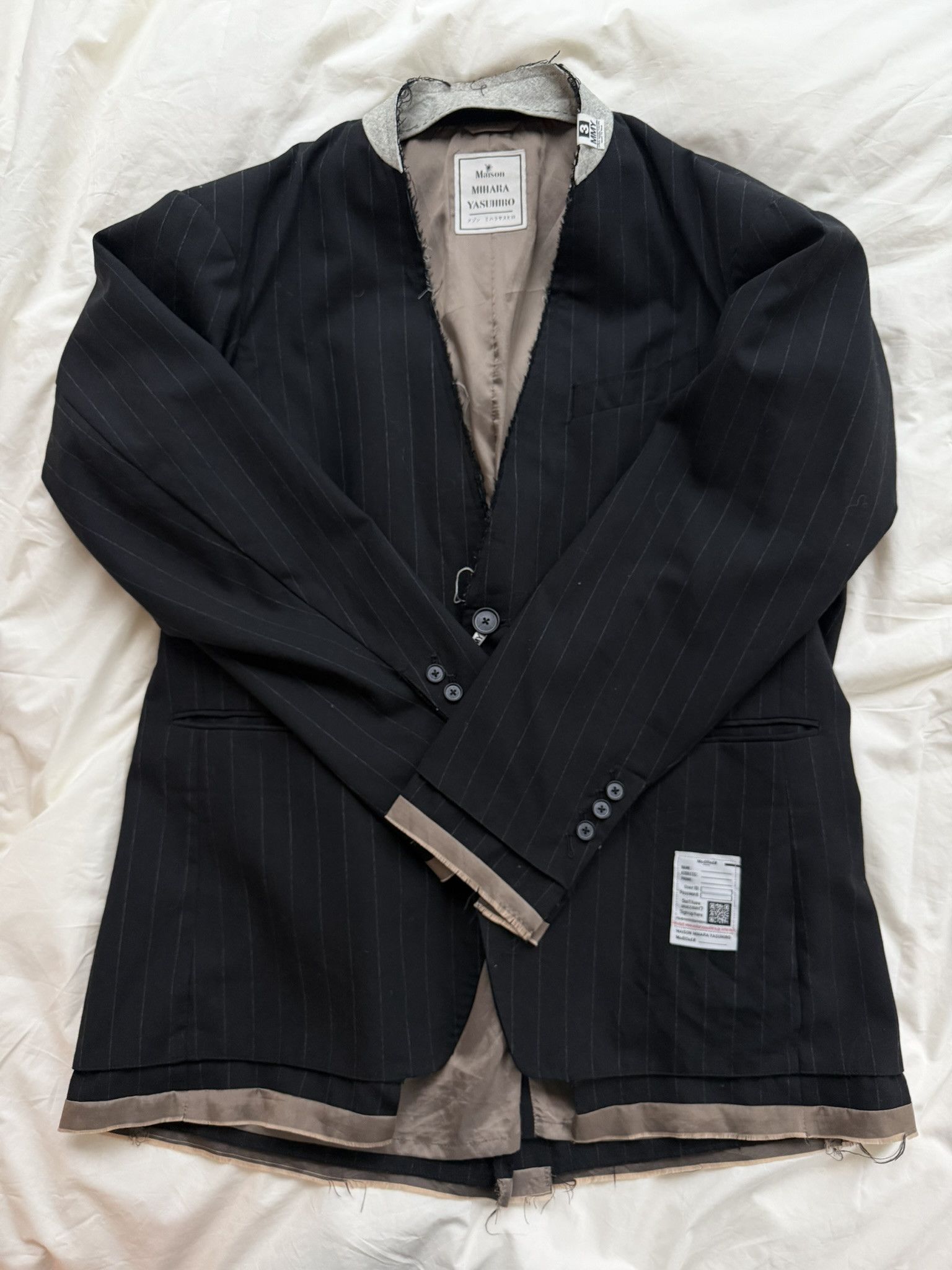 Maison MIHARA YASUHIRO FW24 Oversized Pinstripe MMY Black Blazer Size US M / EU 48-50 / 2 - 1 Thumbnail