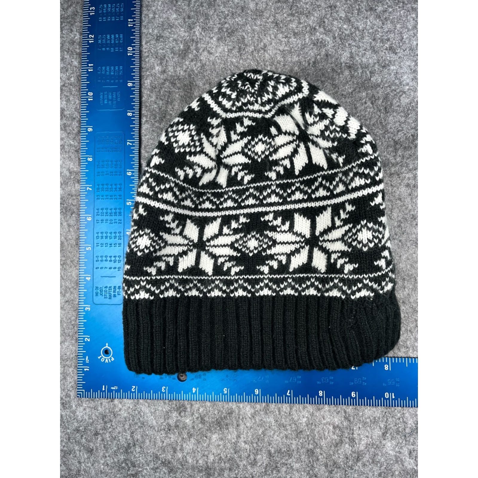 Vintage Bluetooth Beanie Beanie Adult One Size Black White Fair Isle Knit Acrylic Blend Ski Size ONE SIZE - 4 Thumbnail