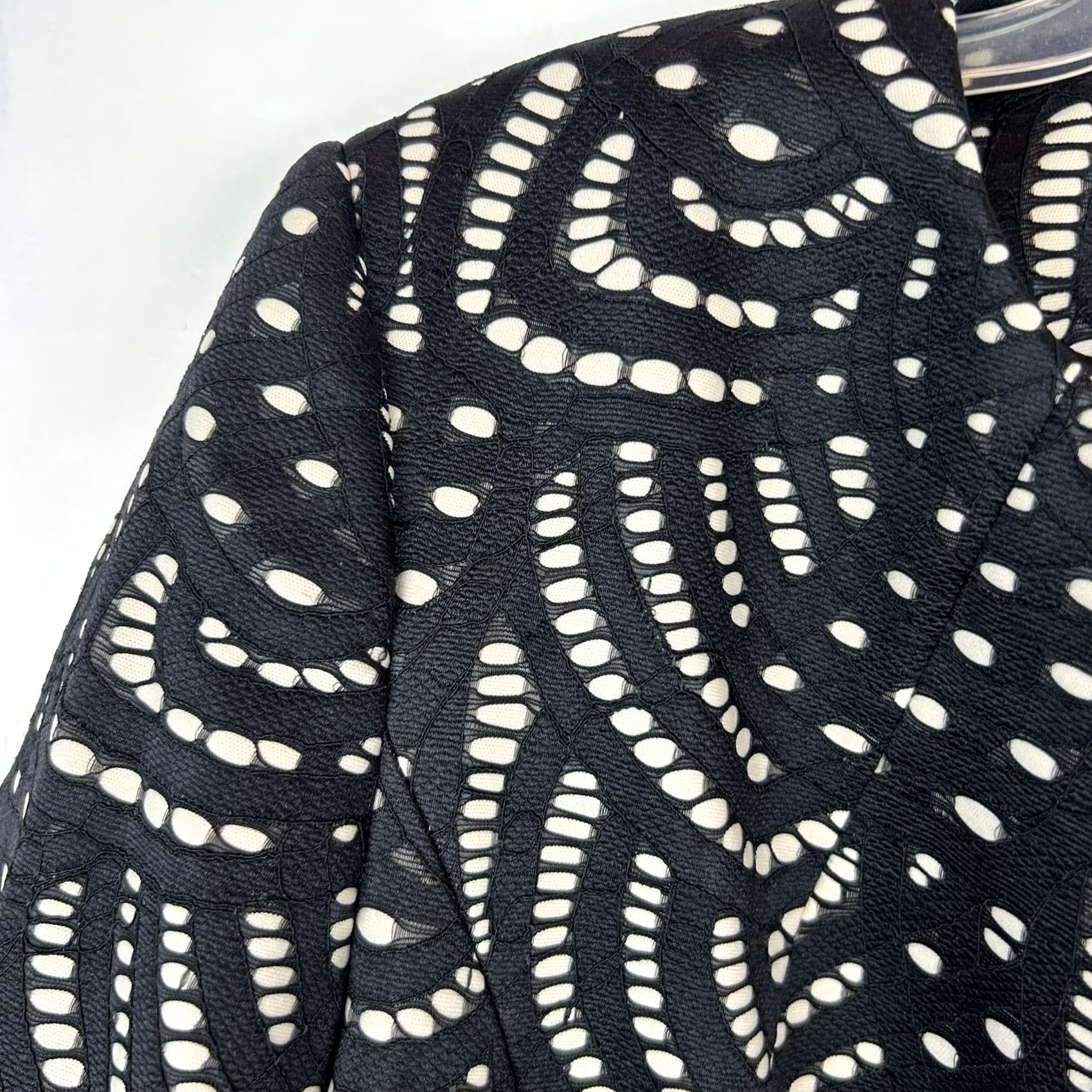 Kasper Black Beige Textured Professional Blazer Workwear Women Jackets Jacket Size L / US 10 / IT 46 - 5 Thumbnail