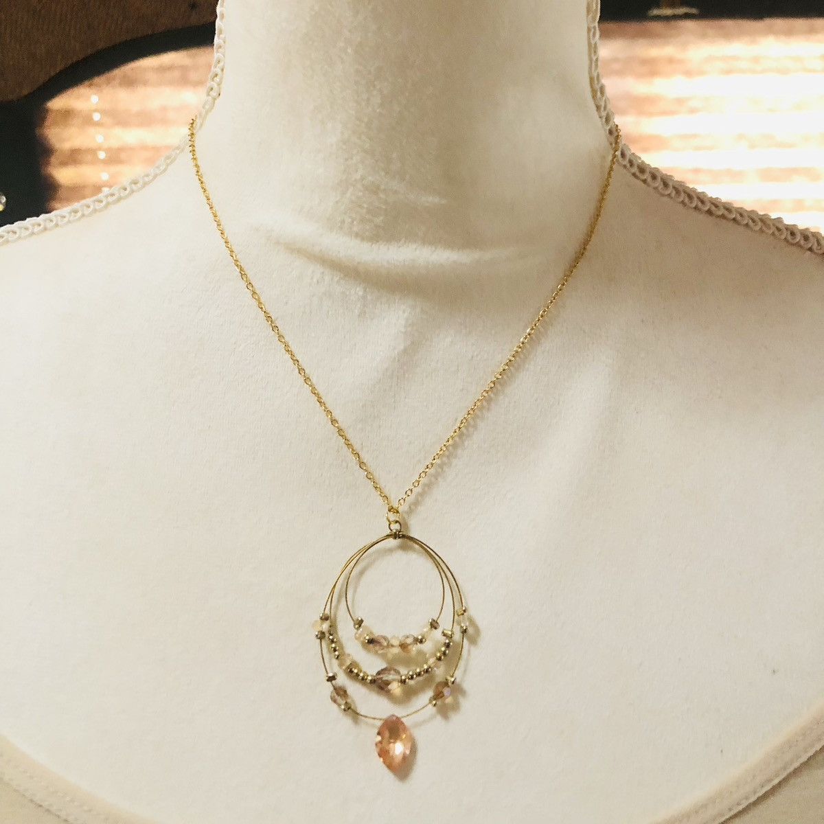 Handmade Handcrafted elegant layered wired citrine crystal necklace Size ONE SIZE - 2 Thumbnail