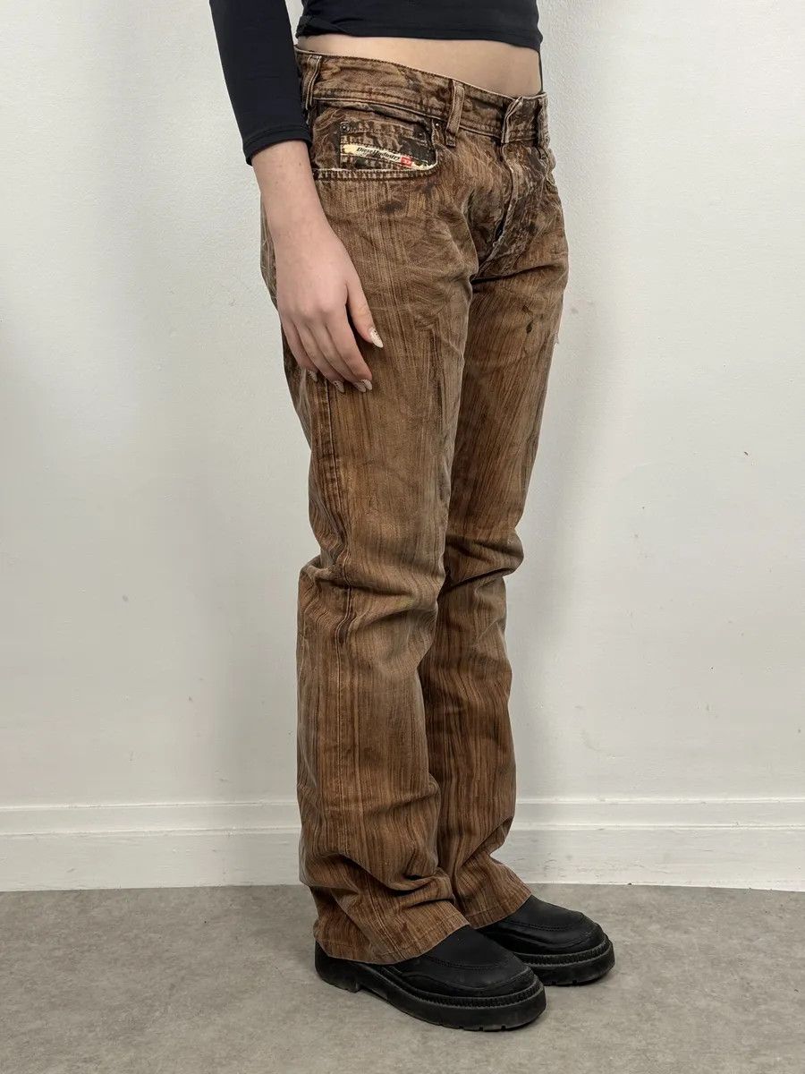 Diesel Diesel Abstract Painted Effect Brown Gradient Denim Jeans Size US 31 - 4 Thumbnail