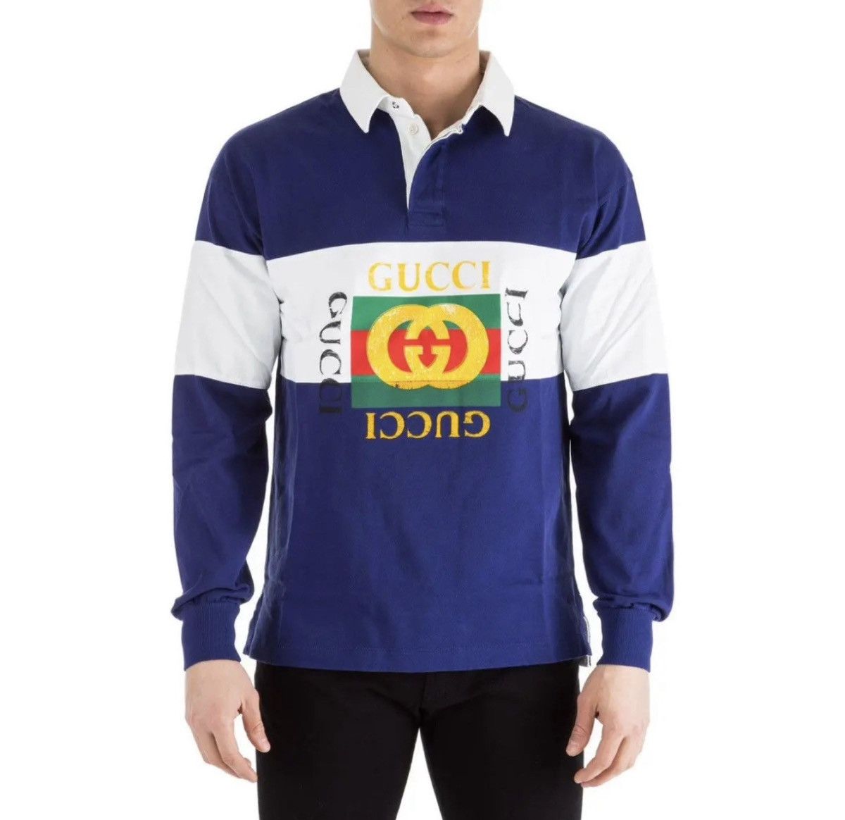 Gucci GUCCI Rugby Logo Longsleeve Polo Shirt Demna Tom Ford Runway Size US M / EU 48-50 / 2 - 2 Thumbnail