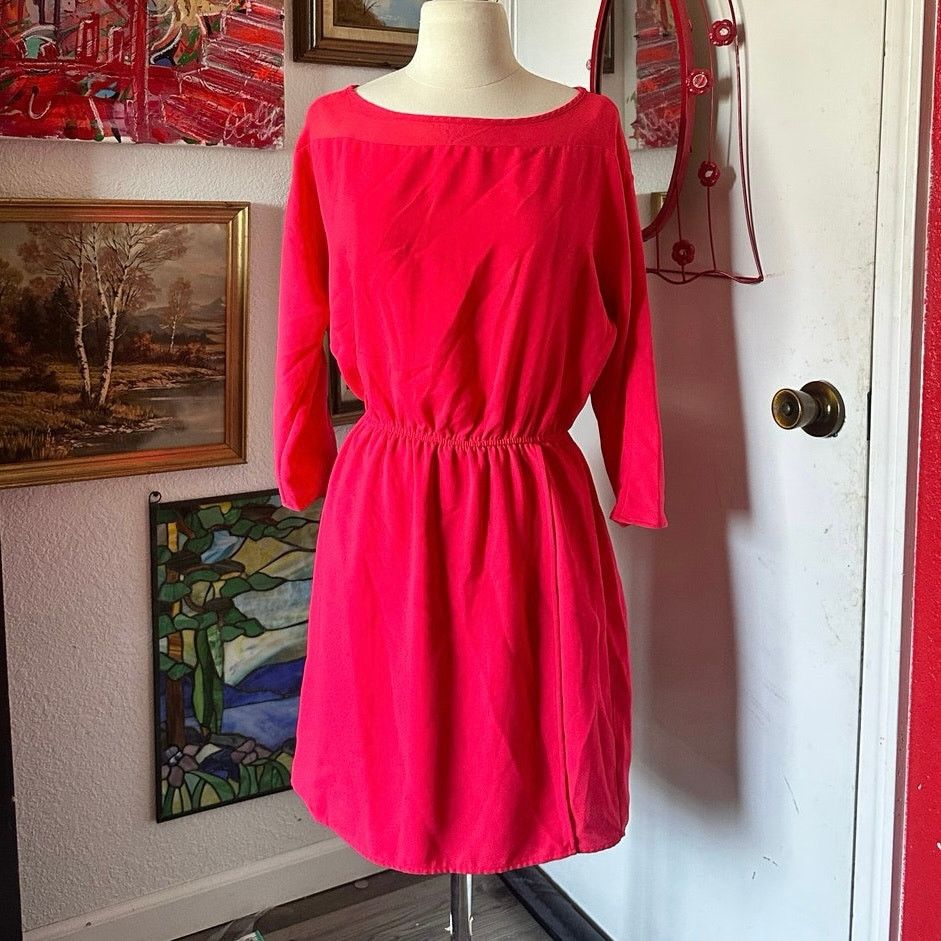 Forever 21 forever 21 pink long sleeve fit and flare midi dress Size M / US 6-8 / IT 42-44 - 1 Thumbnail