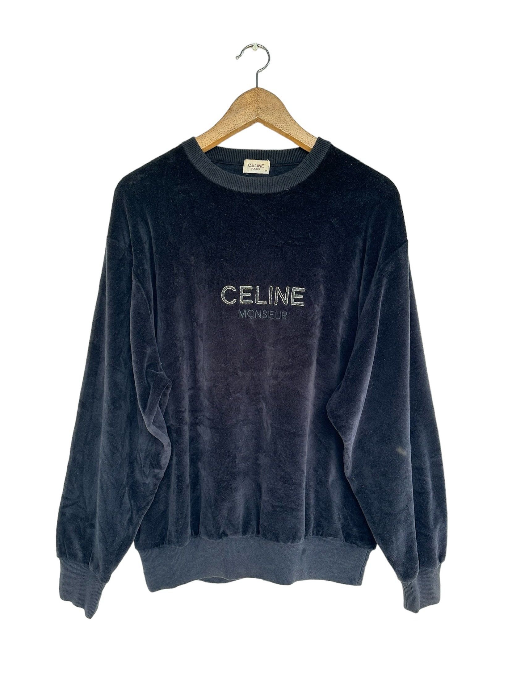 Celine VINTAGE CELINE MONSIEUR VELVET SWEATSHIRT Size US M / EU 48-50 / 2 - 1 Thumbnail