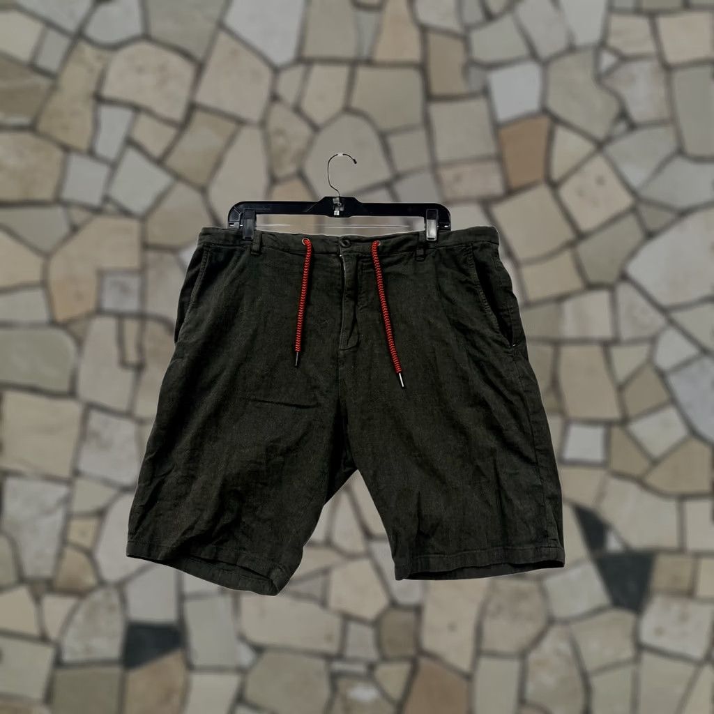 Olive VINTAGE Mens Civil Society Olive Green Drawstring Shorts 36 Chino Casual Size US 36 / EU 52 - 1 Thumbnail