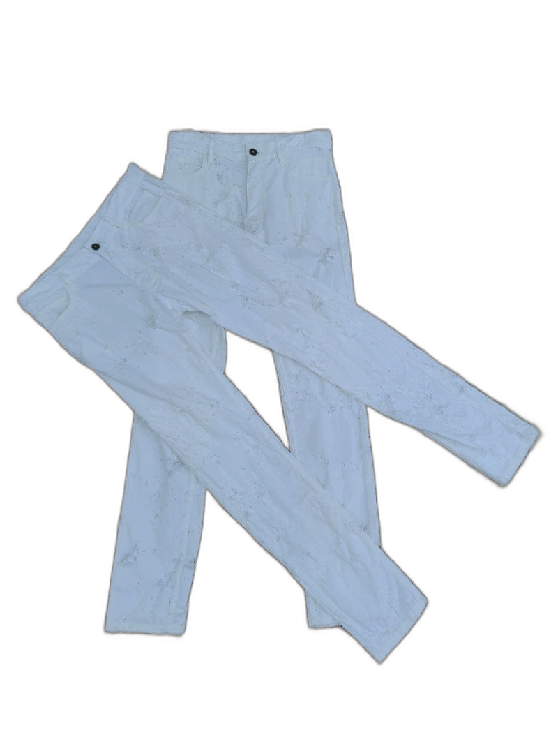 Ann Demeulemeester Ann Demeulemeester Distressed White Jeans Size 22" - 1 Thumbnail