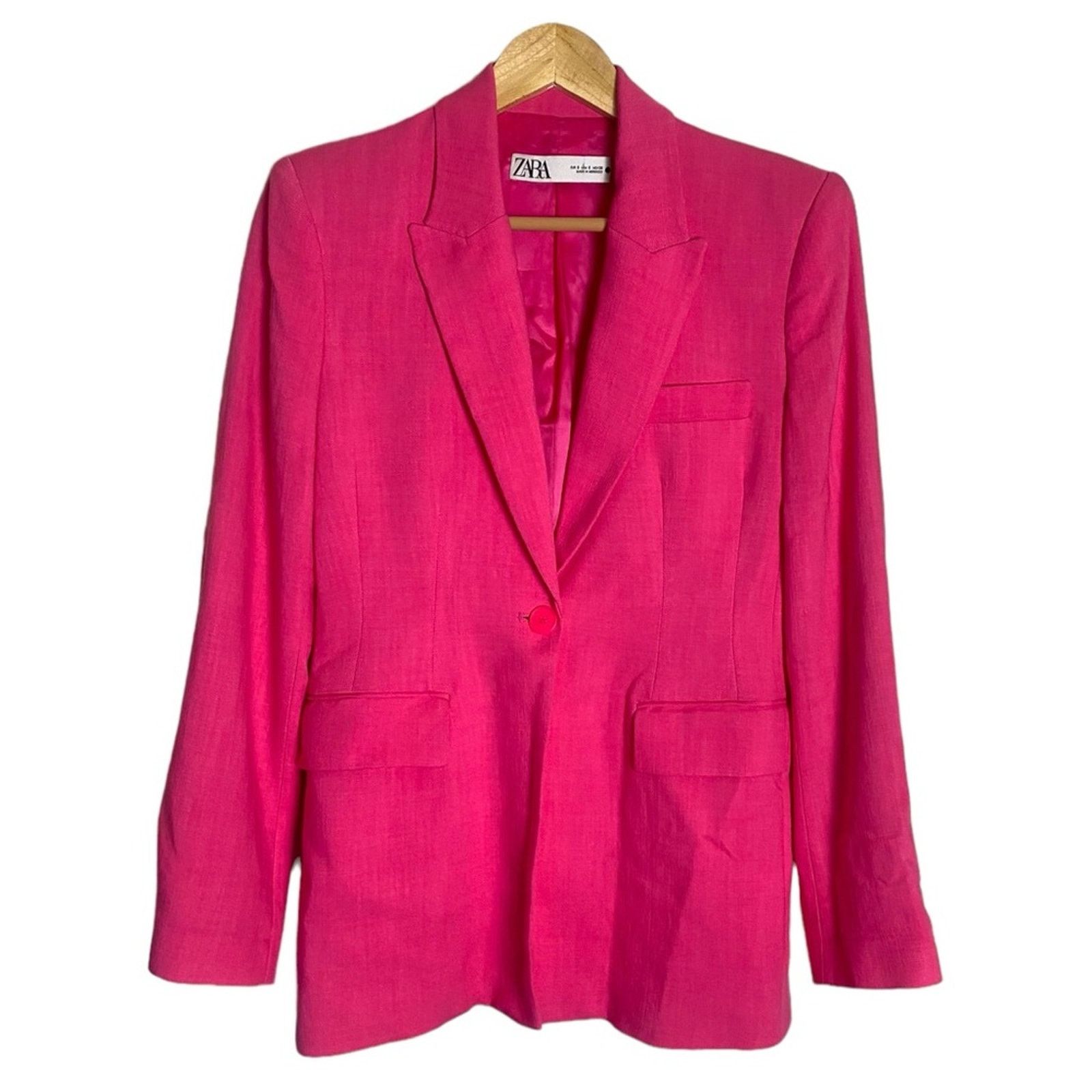 Zara ZARA Pink Collard Blazer S Size M / US 6-8 / IT 42-44 - 2 Thumbnail