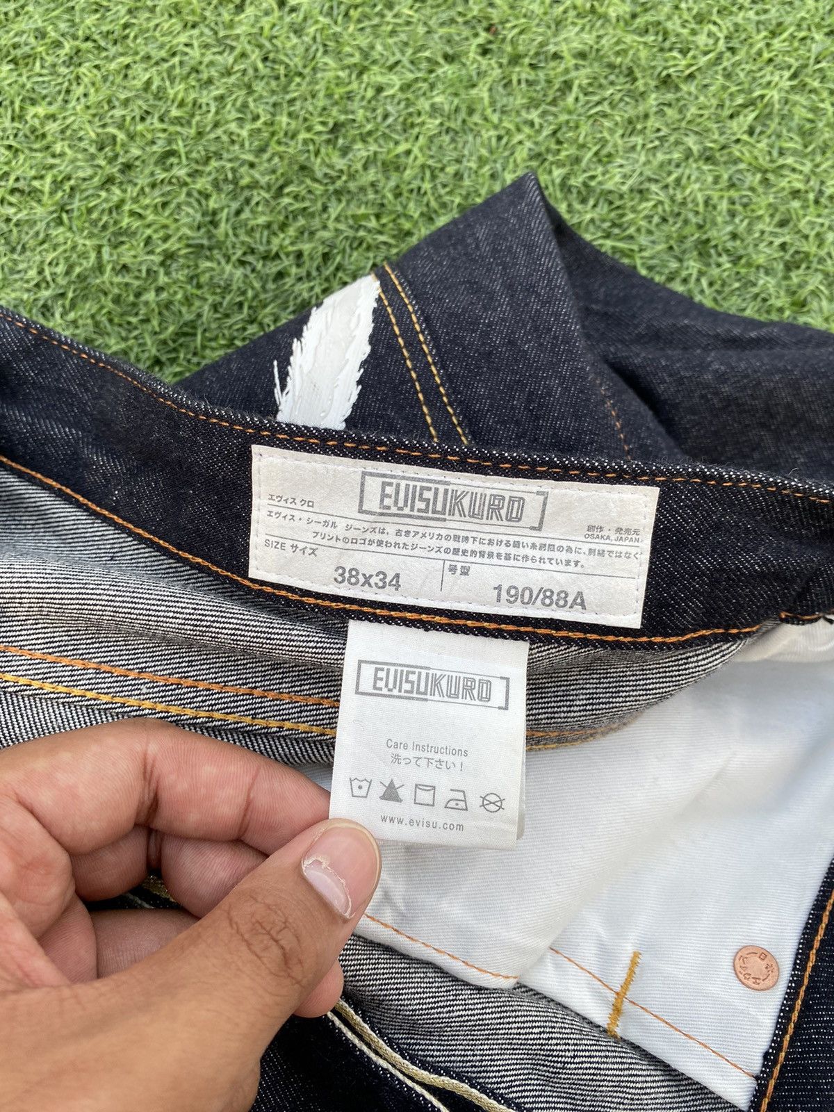 Evisu EVISU KURO JEANS WHITE SEA GULLS WITH GOLD SELVEDGE Size US 38 / EU 54 - 11 Thumbnail