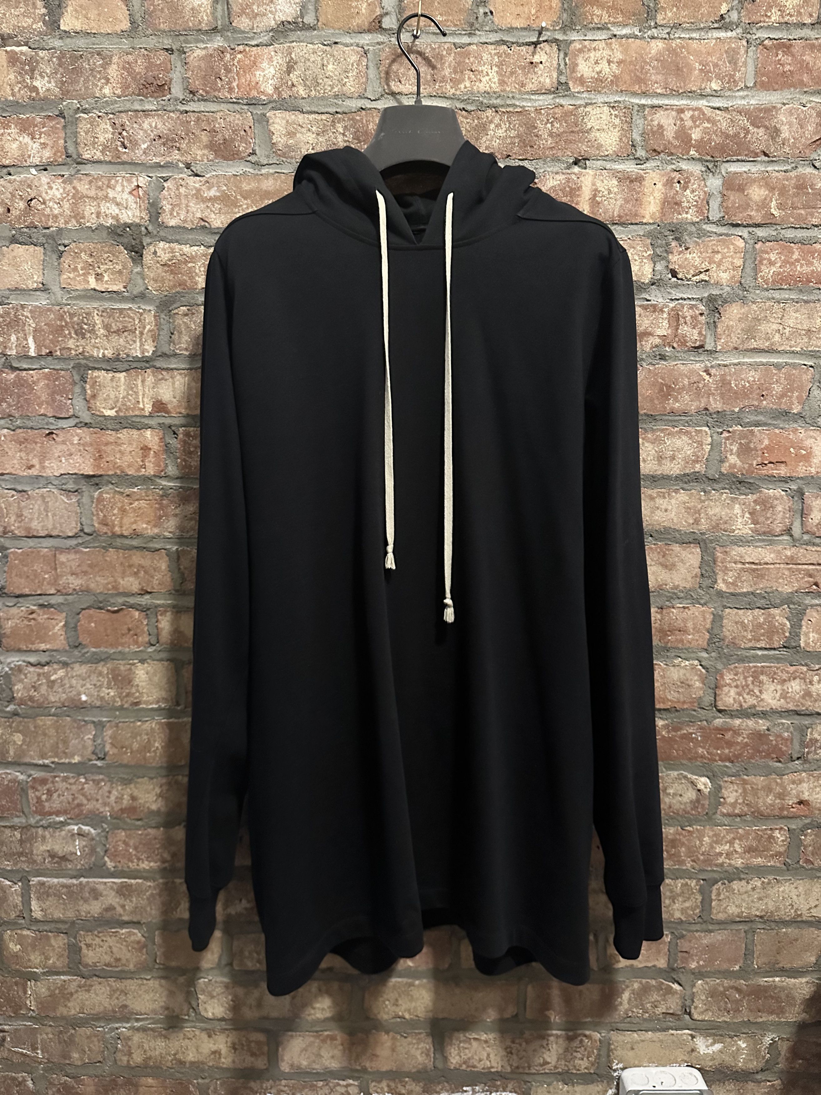 image of Rick Owens Gethsemane Drawstring Hoodie in Black, Men's (Size Large)