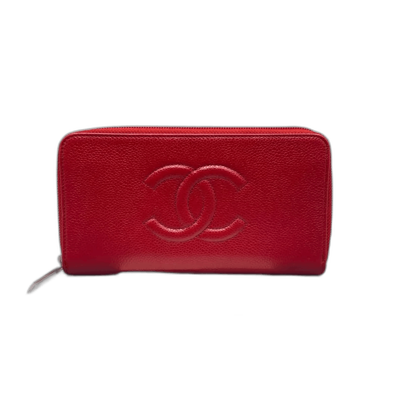 Chanel Chanel Long Wallet in Red Grain Leather Size ONE SIZE - 1 Thumbnail