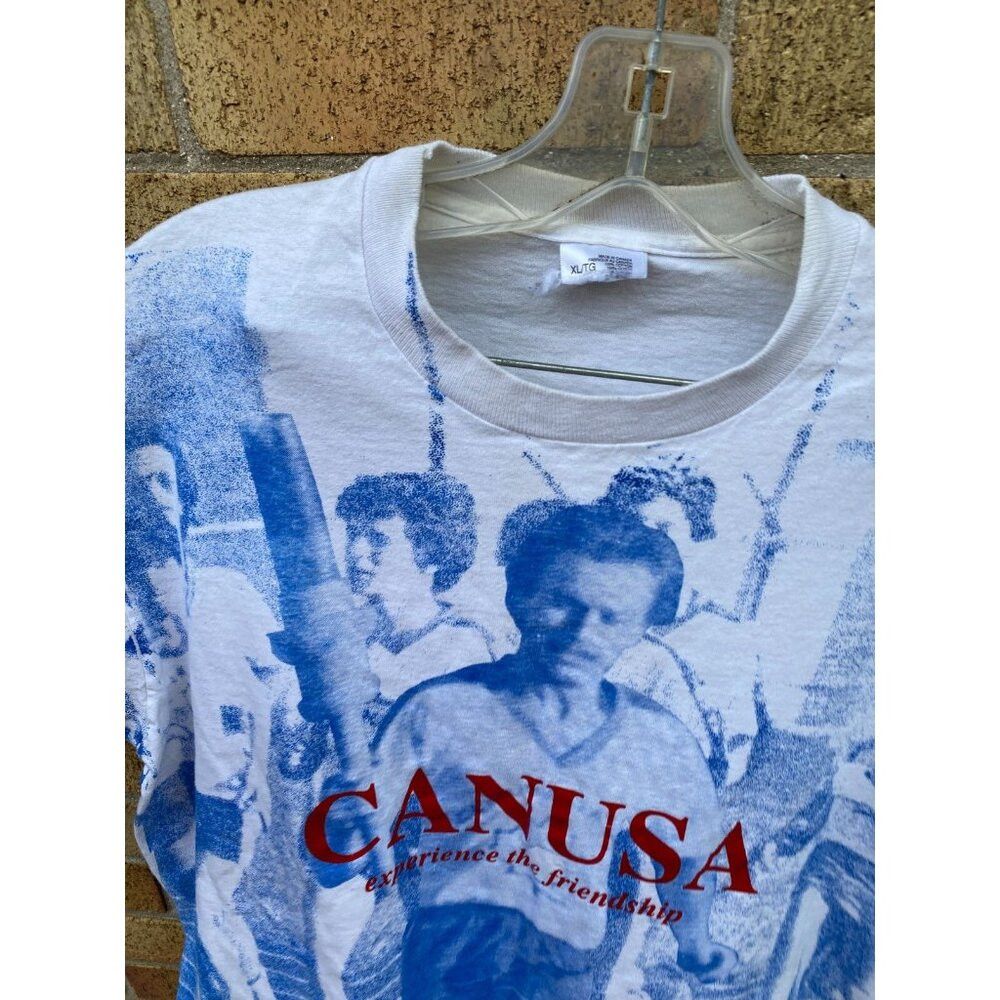 Fruit Of The Loom × Vintage Vintage 1993 CANUSA AOP Single Stitch T Shirt XL Canada Ame Size US XL / EU 56 / 4 - 7 Thumbnail