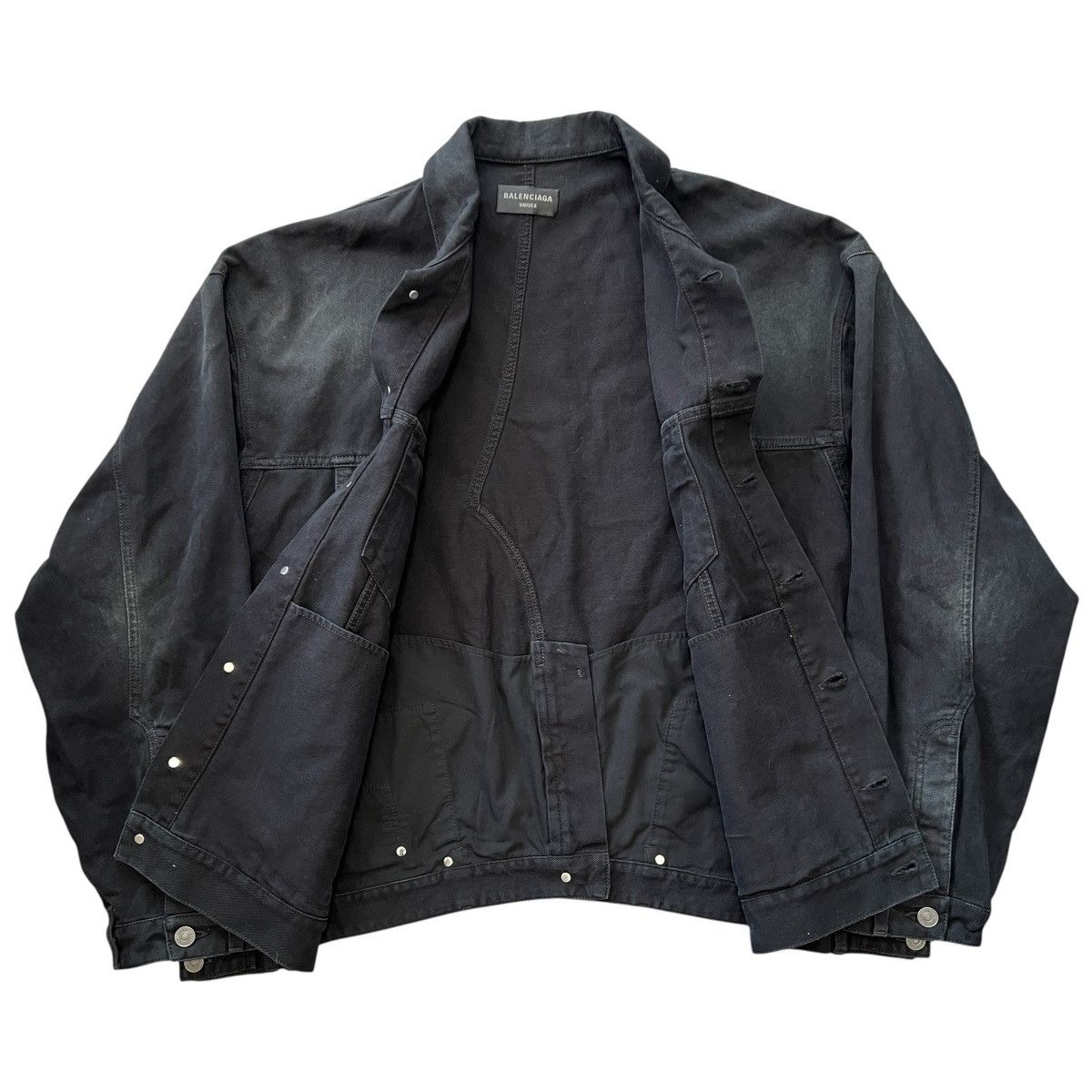 Balenciaga BALENCIAGA 23 Winter LOOK16 Deconstructed Black Denim Jacket Size US M / EU 48-50 / 2 - 5 Thumbnail