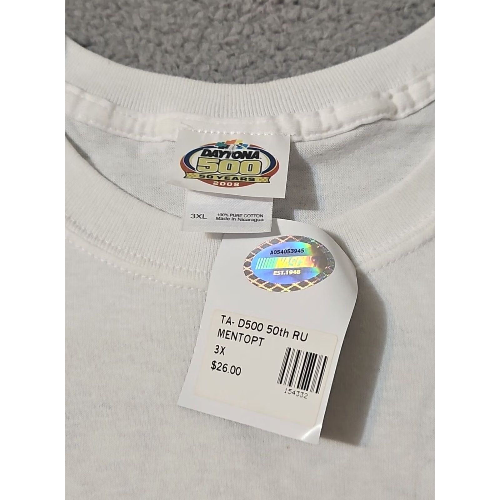 NASCAR Nascar Daytona 500 T-Shirt Size 3XL White 2008 NWT 50 Years Great American Race Size US XXL / EU 58 / 5 - 6 Thumbnail