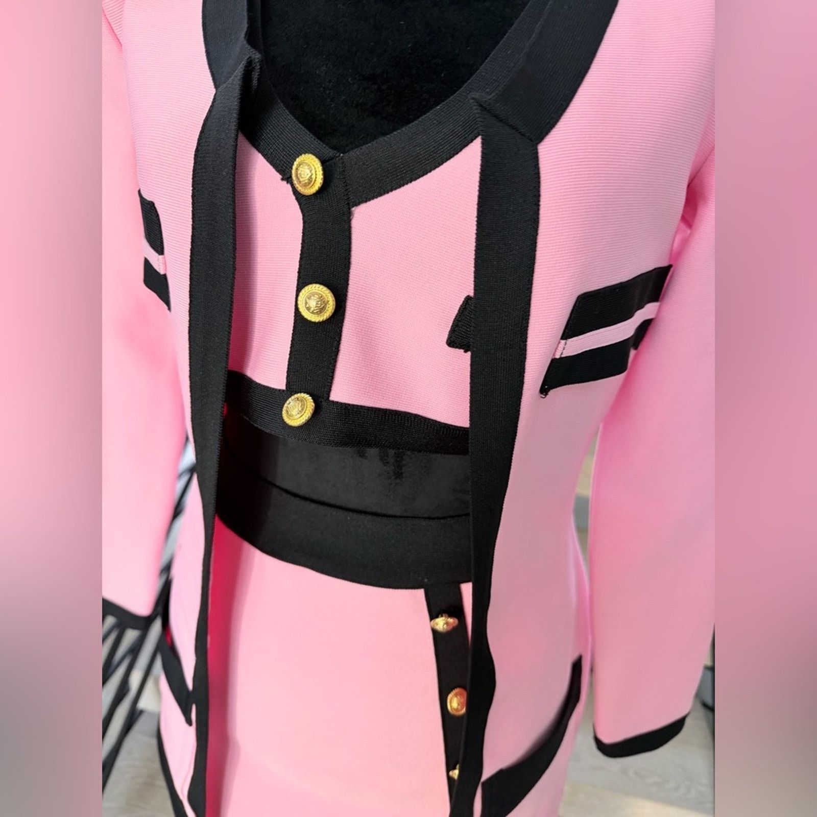 Other Pink and Black 3 piece skirt set with Gold Accents size S Size 27" / US 4 / IT 40 - 8 Thumbnail