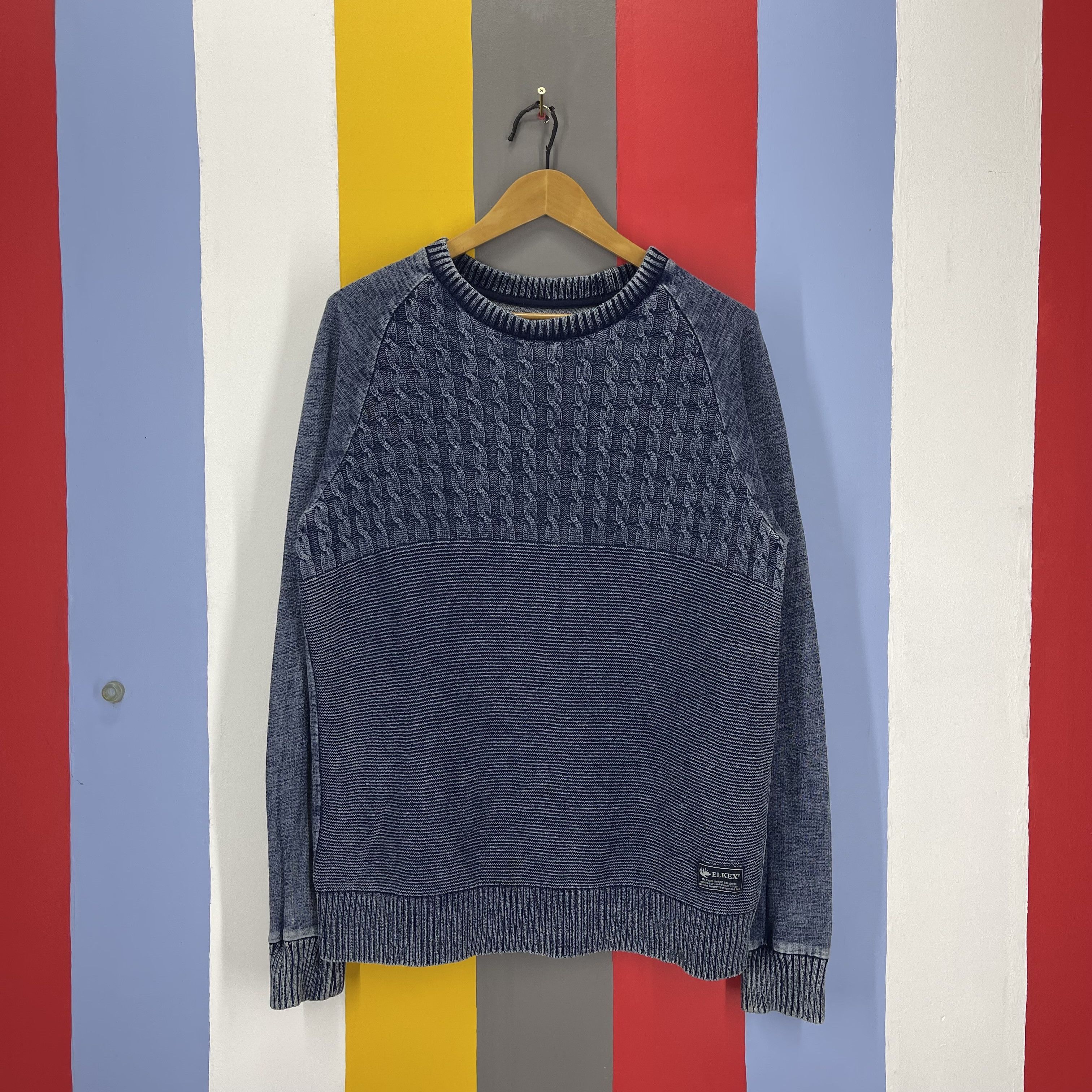 Japanese Brand ELKEX Woven Knit Sweatshirt #2012/13 Size US L / EU 52-54 / 3 - 1 Thumbnail