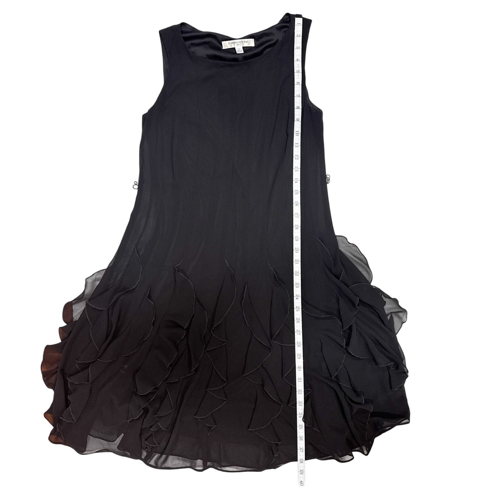 Evan Picone Vintage Evan Picone Black Chiffon Ruffle Fit & Flare Dress 4 Size S / US 4 / IT 40 - 13 Thumbnail