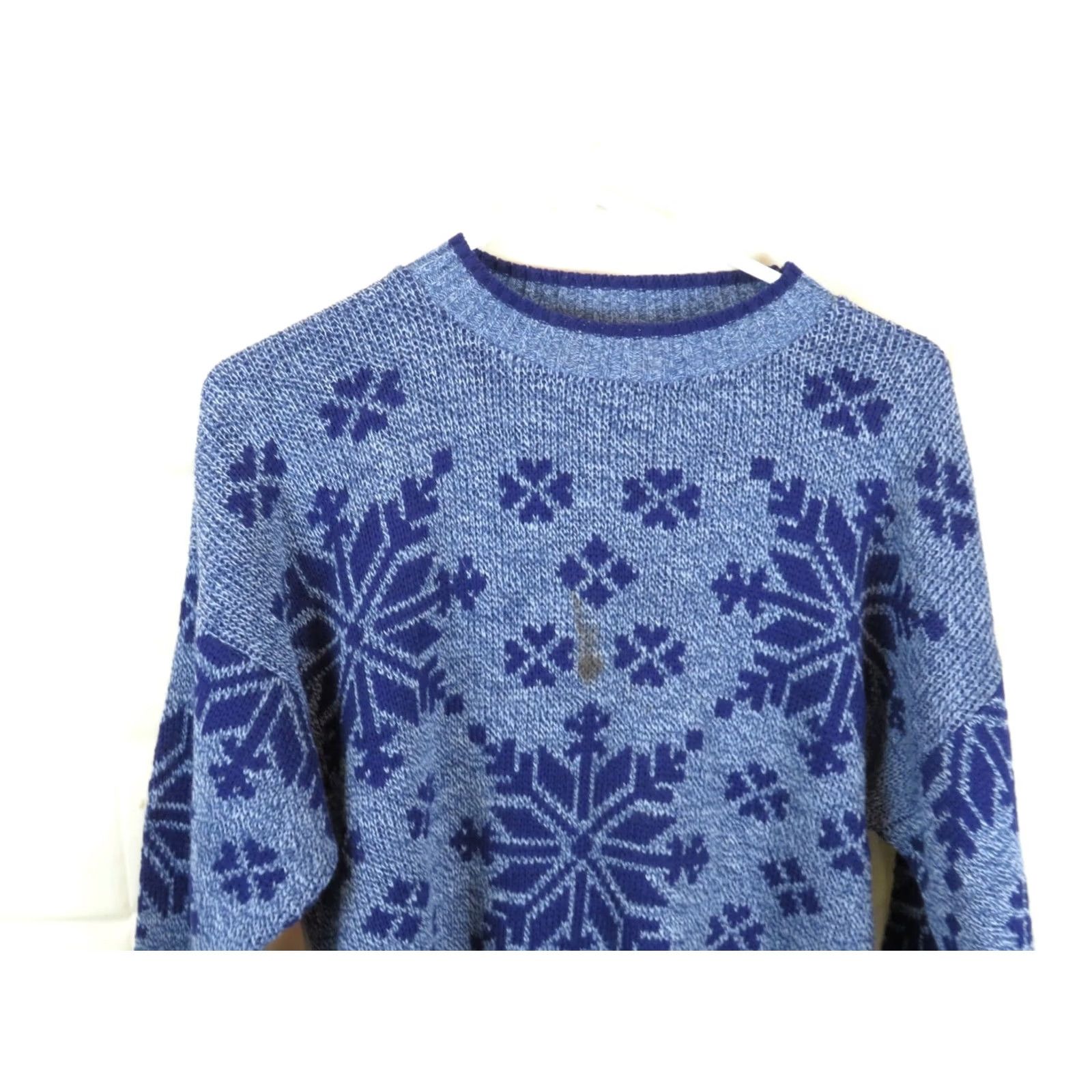 Vintage VINTAGE Rose USA Sweater Women Large Retro stain Blue snowflake Ugly Design Size L / US 10 / IT 46 - 3 Thumbnail