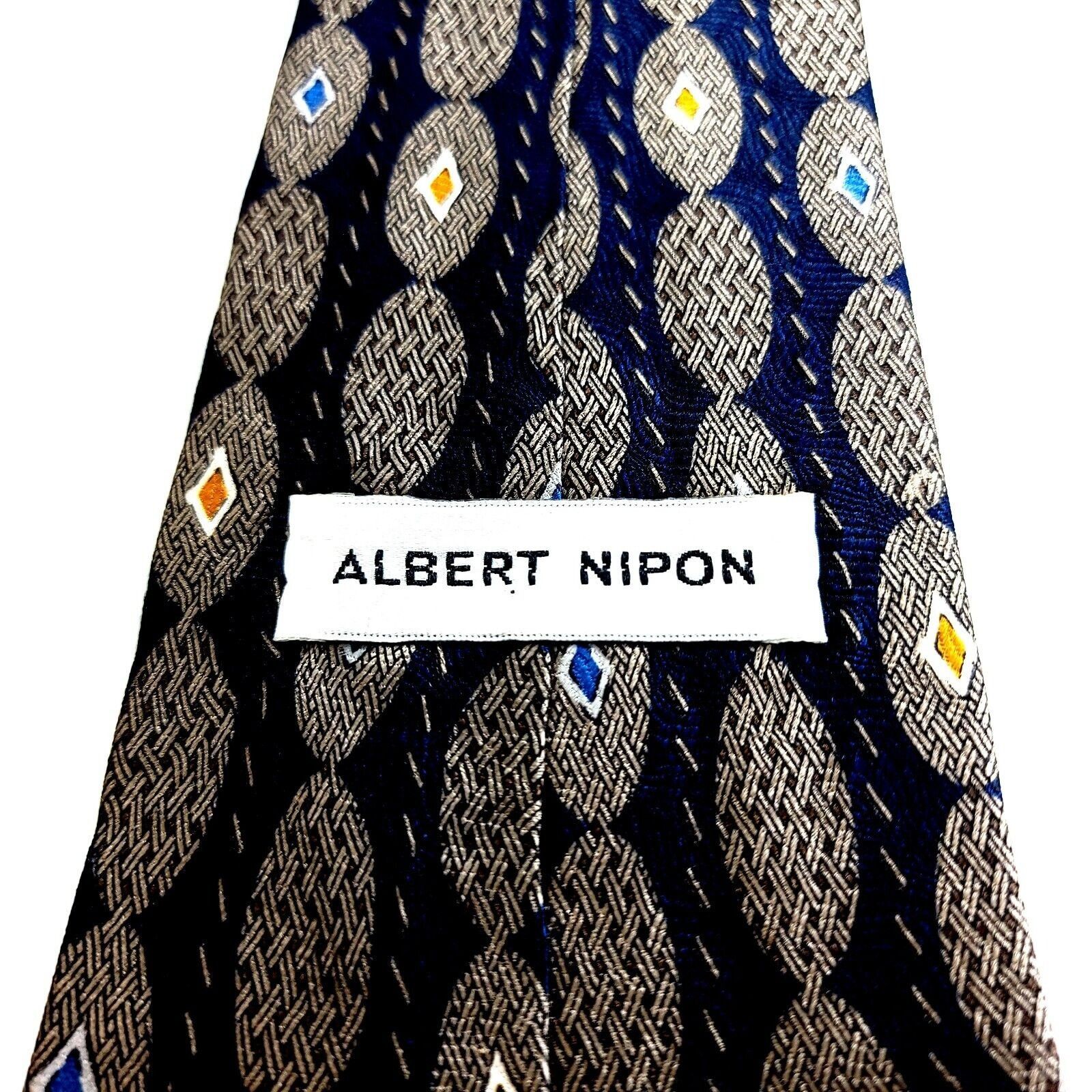Albert Nipon Albert Nipon Blue Beige Tan Geometric Jacquard Print Short W Size ONE SIZE - 3 Thumbnail