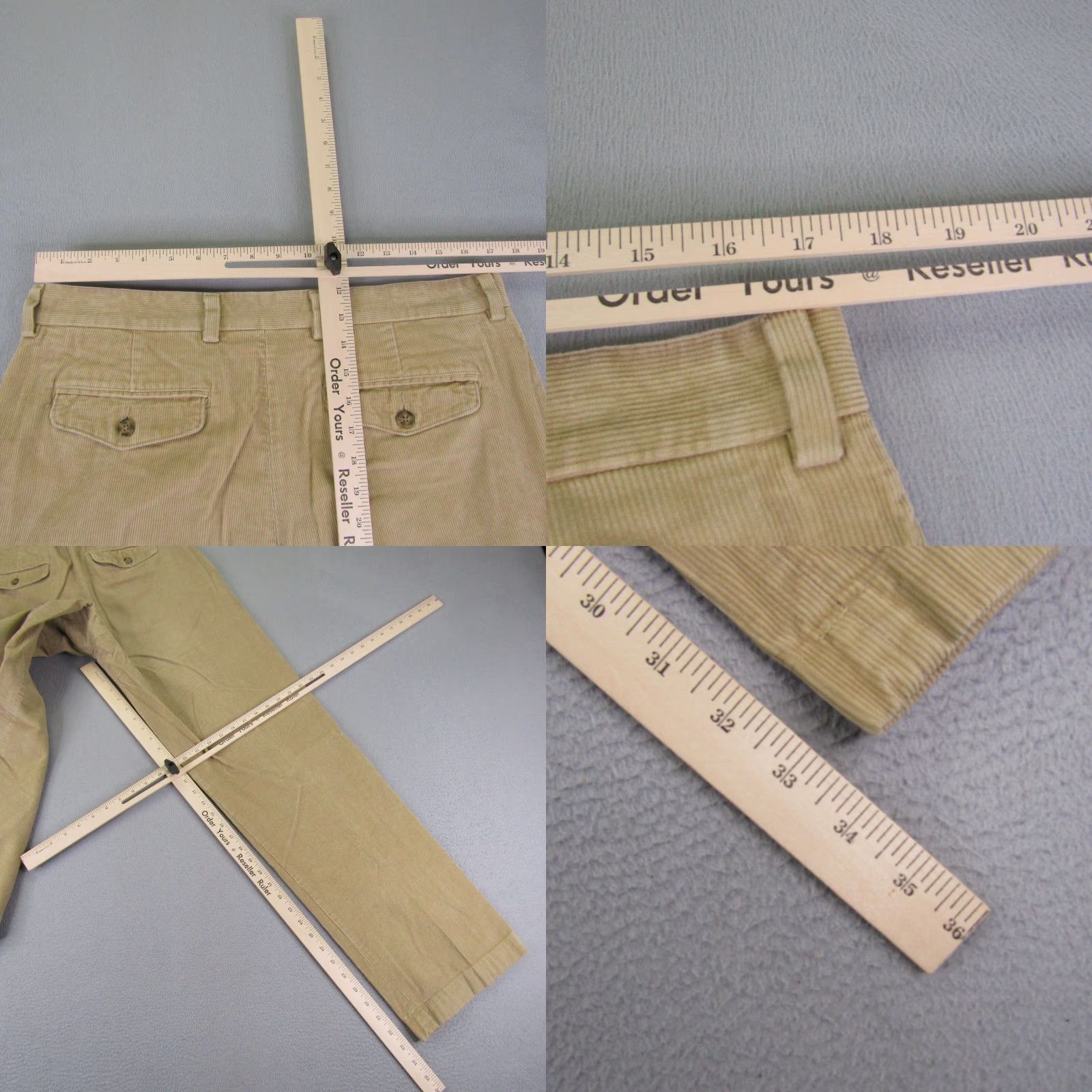 Vintage L.L. Bean Chino Pants Mens 35x34 Beige Corduroy Casual Straight Outdoor Size US 35 - 8 Thumbnail