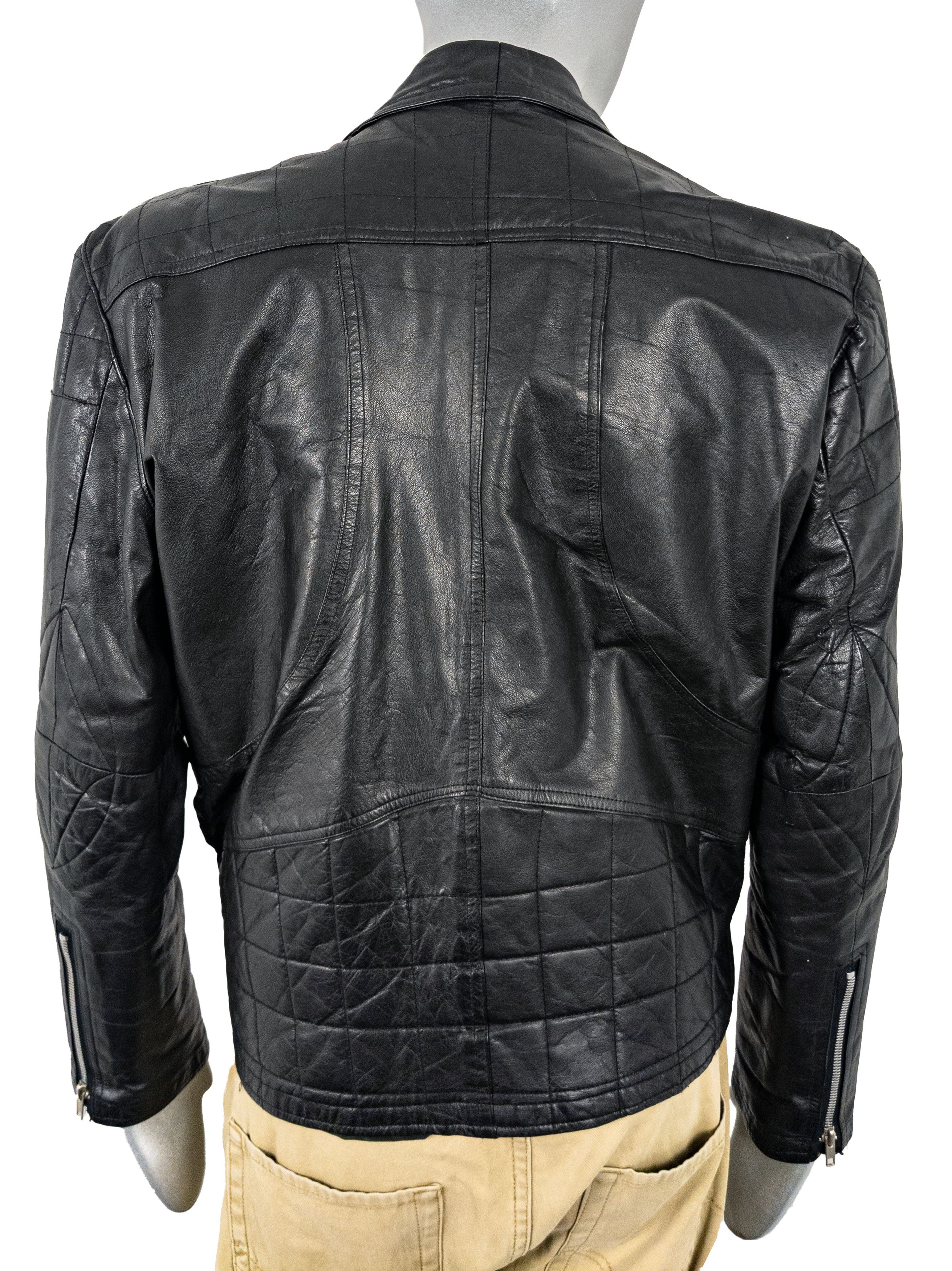 Vintage Vintage 80s Diamond Black Leather Motorcycle Biker Jacket Size US M / EU 48-50 / 2 - 9 Thumbnail