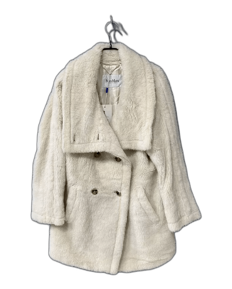 Max Mara White Short Teddy Coat by MaxMara-2506 Size S / US 4 / IT 40 - 1 Thumbnail