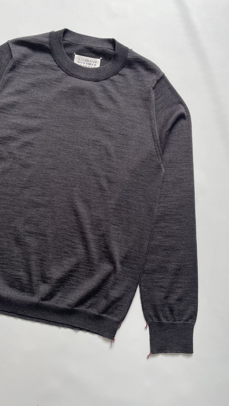 Maison Margiela A/W 23 Gray Wool Inside Out Seam Sweater Size US M / EU 48-50 / 2 - 7 Thumbnail
