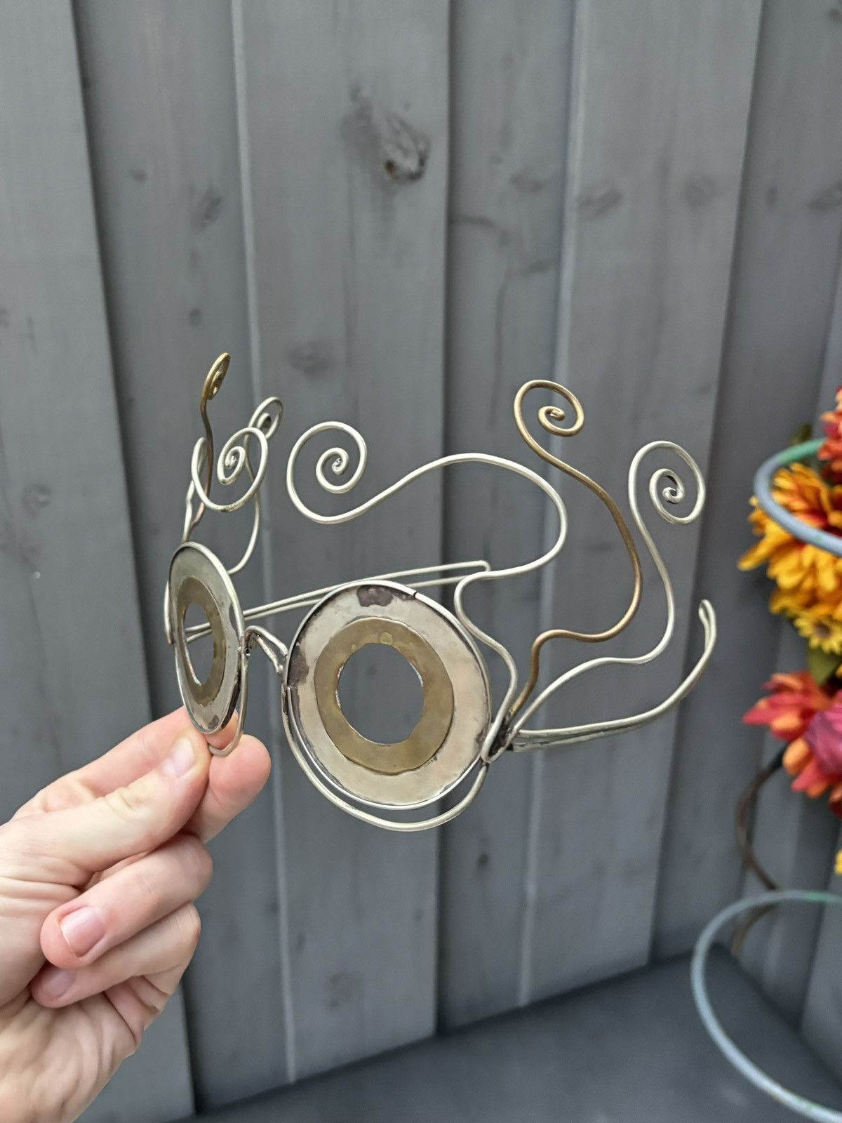 Vintage Vintage Handmade Metal Headpiece Steampunk Costume Chrome OS Size ONE SIZE - 10 Thumbnail