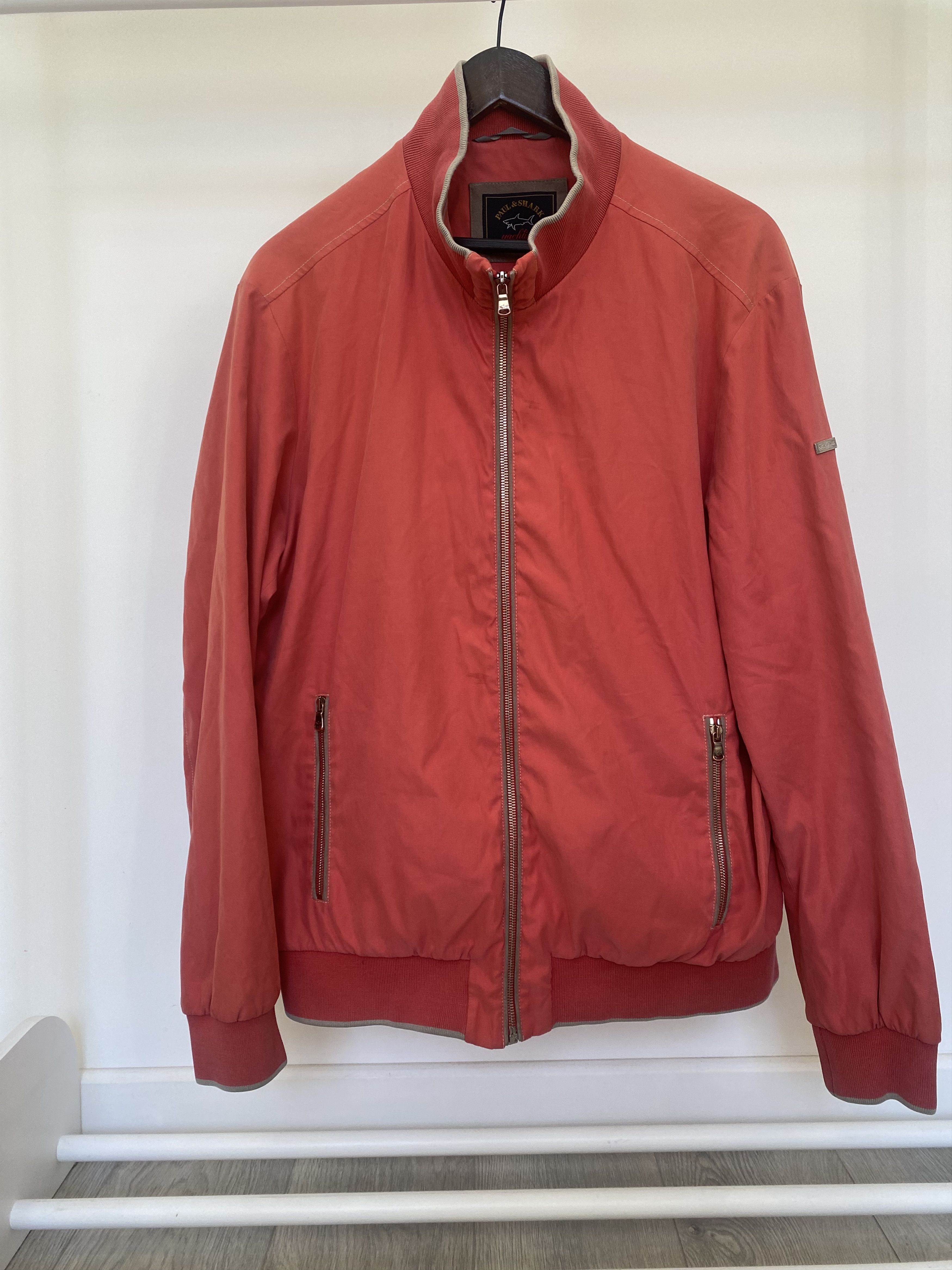 Image of Paul Shark Paul & Shark Yachting Bomber Jacket in Orange/Red, Men's (Size XL)