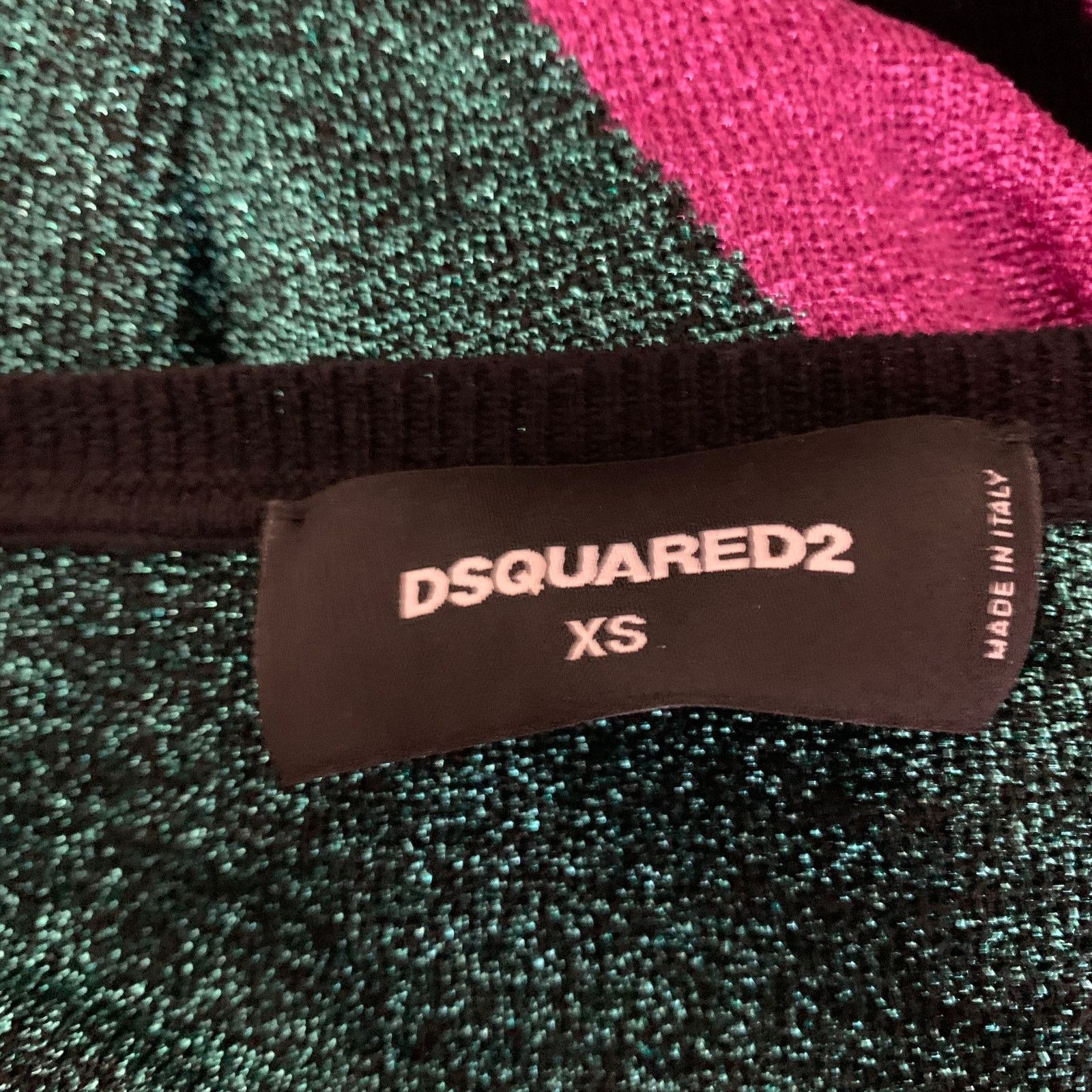 Dsquared2 DSQUARED2 Size XS Green Pink Wool Blend Pull On Pullover Size XS / US 0-2 / IT 36-38 - 5 Thumbnail