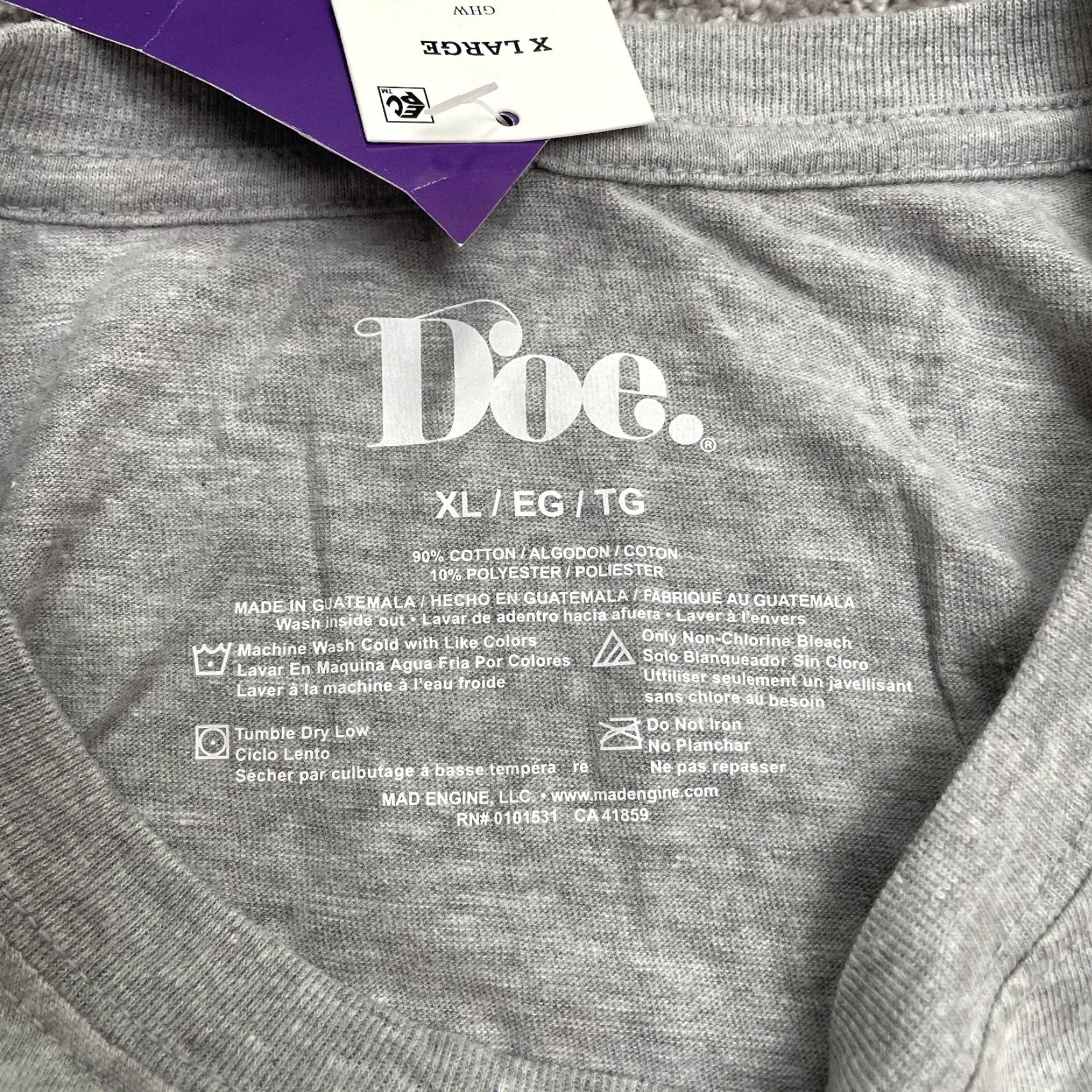 Vintage Doe Basic Graphic T-Shirt Womens XL Gray 100% Cotton Crew Neck Casual Tee NWT Size XL / US 12-14 / IT 48-50 - 6 Thumbnail