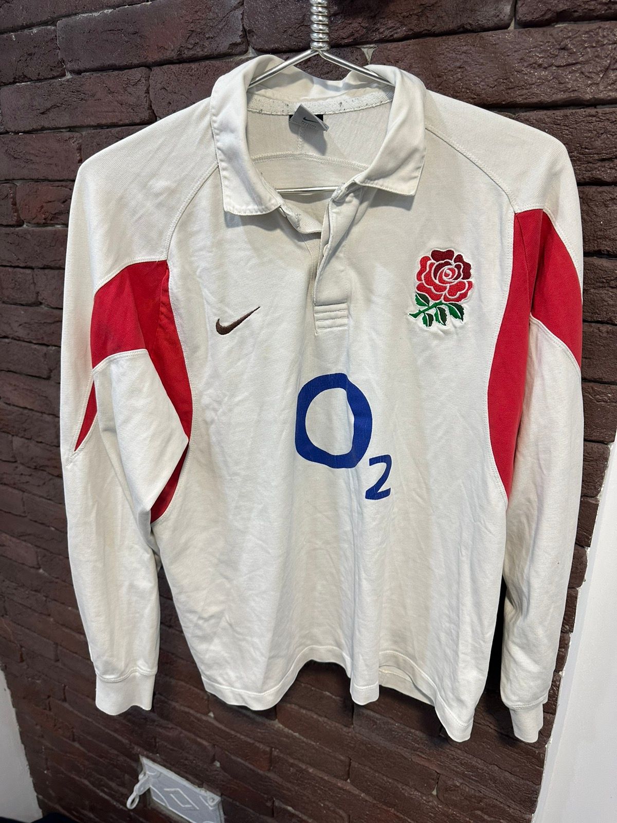Pre-owned England Rugby League X Nike Vintage Nike England Rugby Jersey 2005 2006 Long Sleeve In White