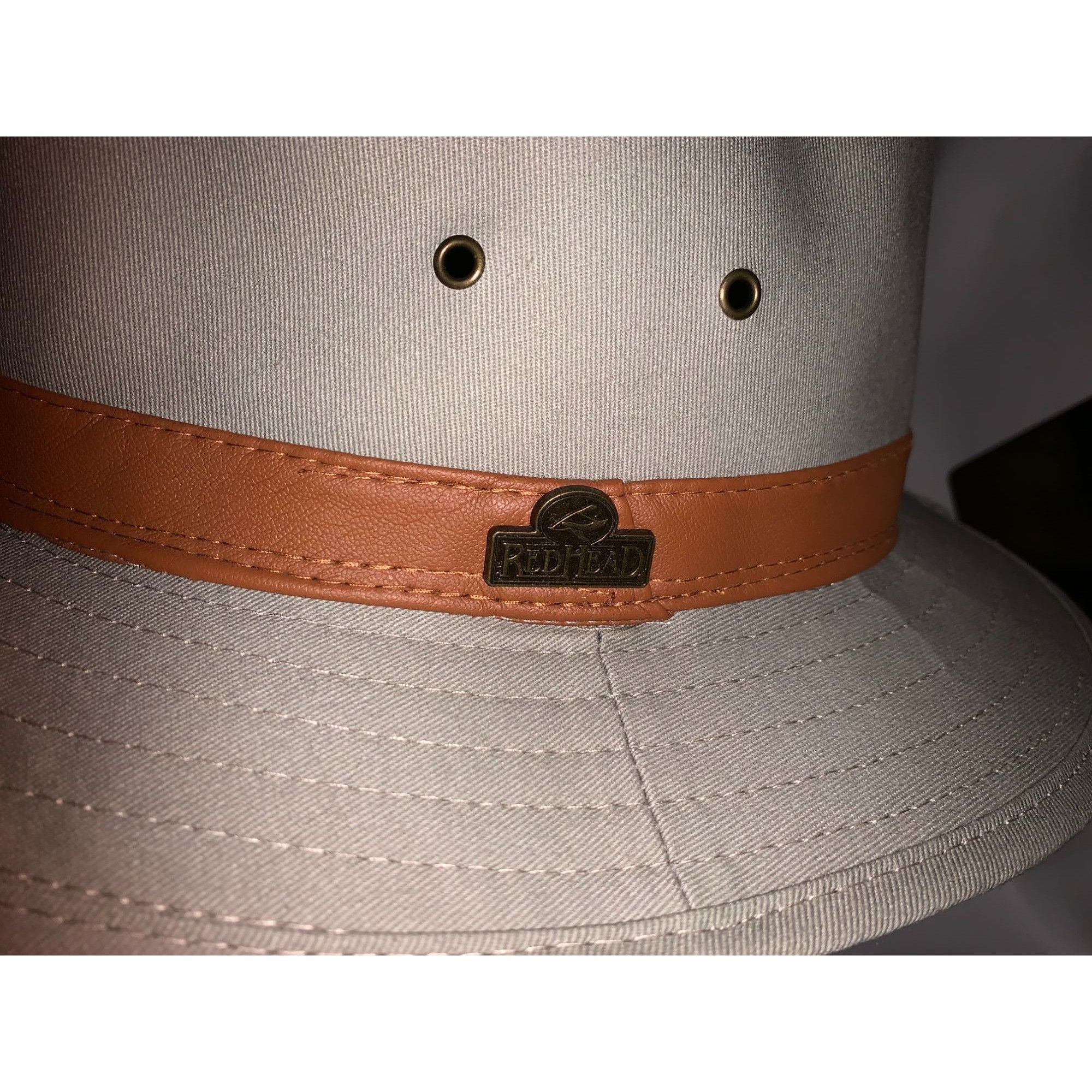 Vintage Red Head Mens Sz Medium Retro Fedora Style Cotton Grey hat Size ONE SIZE - 3 Thumbnail