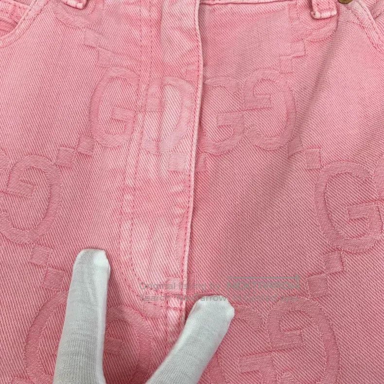 Gucci Gucci Light pink logo jacquad full print cotton casual sho Size 29" - 9 Thumbnail
