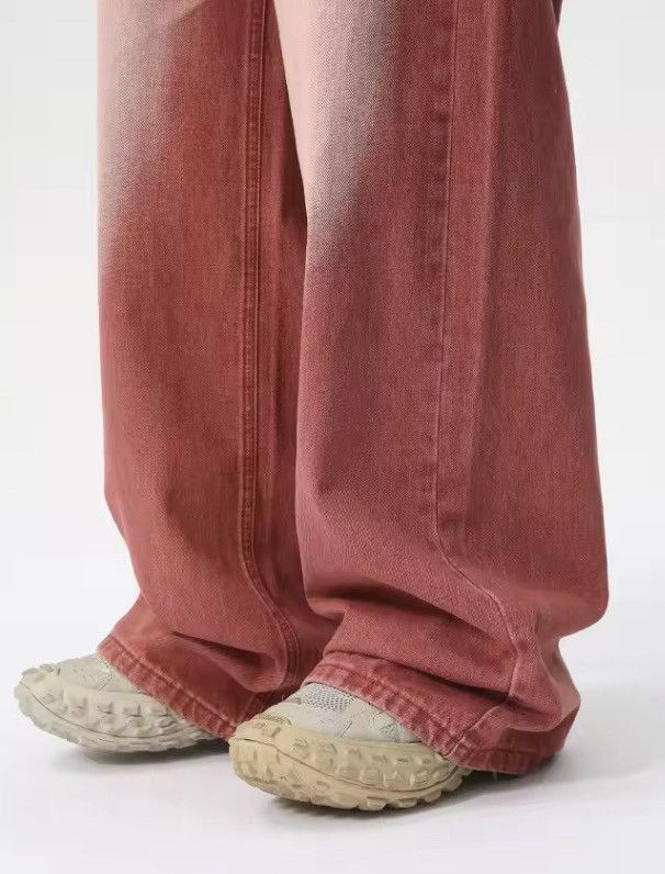 Japanese Brand Retro straight leg wide leg high street jeans Size US 33 - 4 Thumbnail