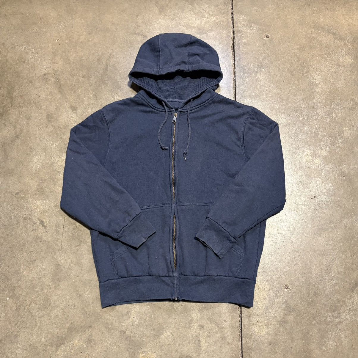 Vintage Vintage Thermal Lined Zip Up Hoodie Double Face Boxy Faded Size US XL / EU 56 / 4 - 2 Thumbnail