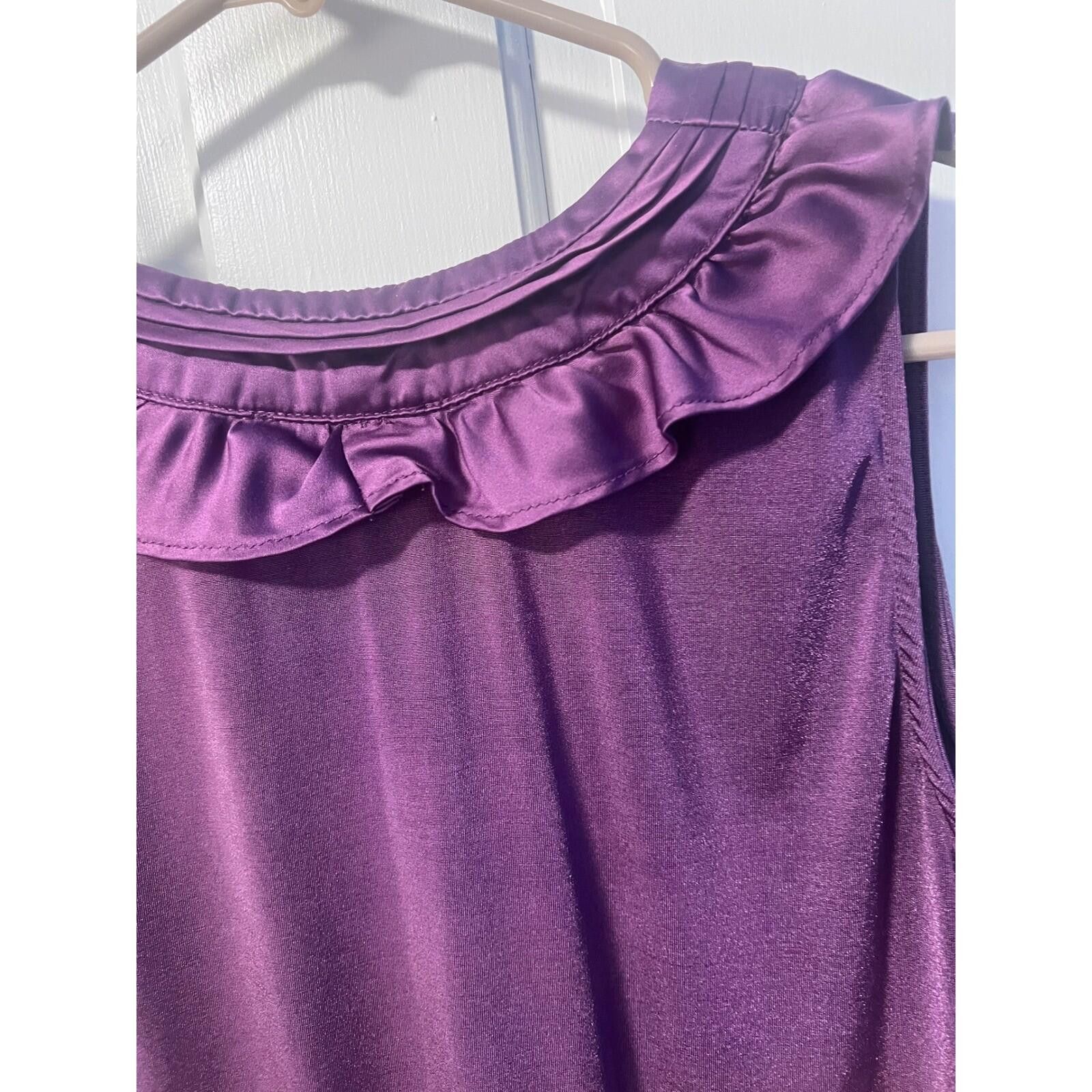 Other The Limited Blouse Women XS Purple Excellent Ruffle Satin Size XS / US 0-2 / IT 36-38 - 8 Thumbnail