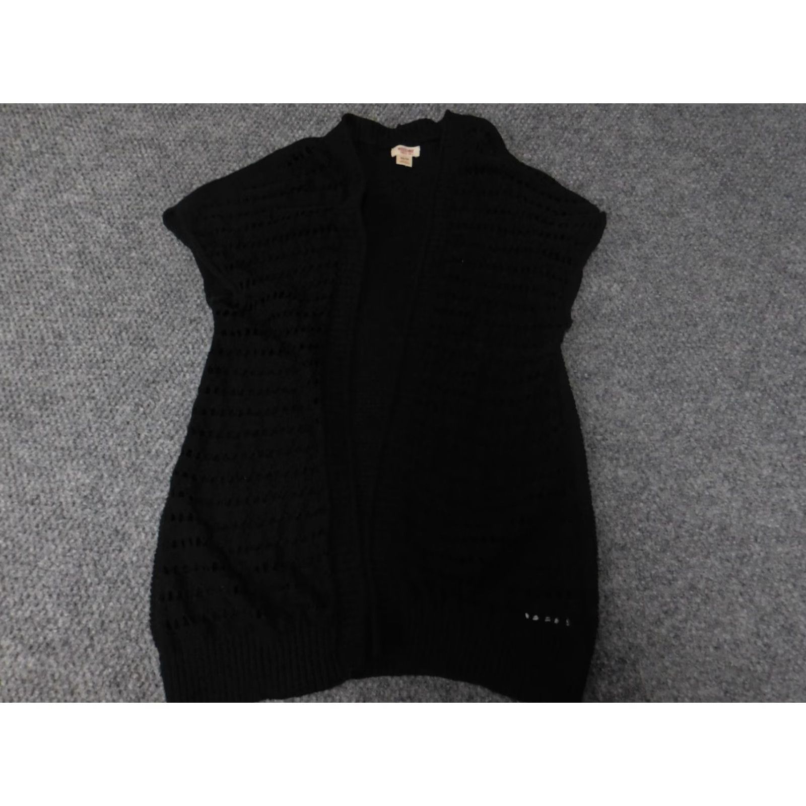Mossimo Mossimo Womens Sweater Cardigan XS Black Open Chest Mock Neck Short Sleeve Zip Button Knit Polyester Cable Knit Regular Size Type Regular Womens Size XS / US 0-2 / IT 36-38 - 2 Thumbnail