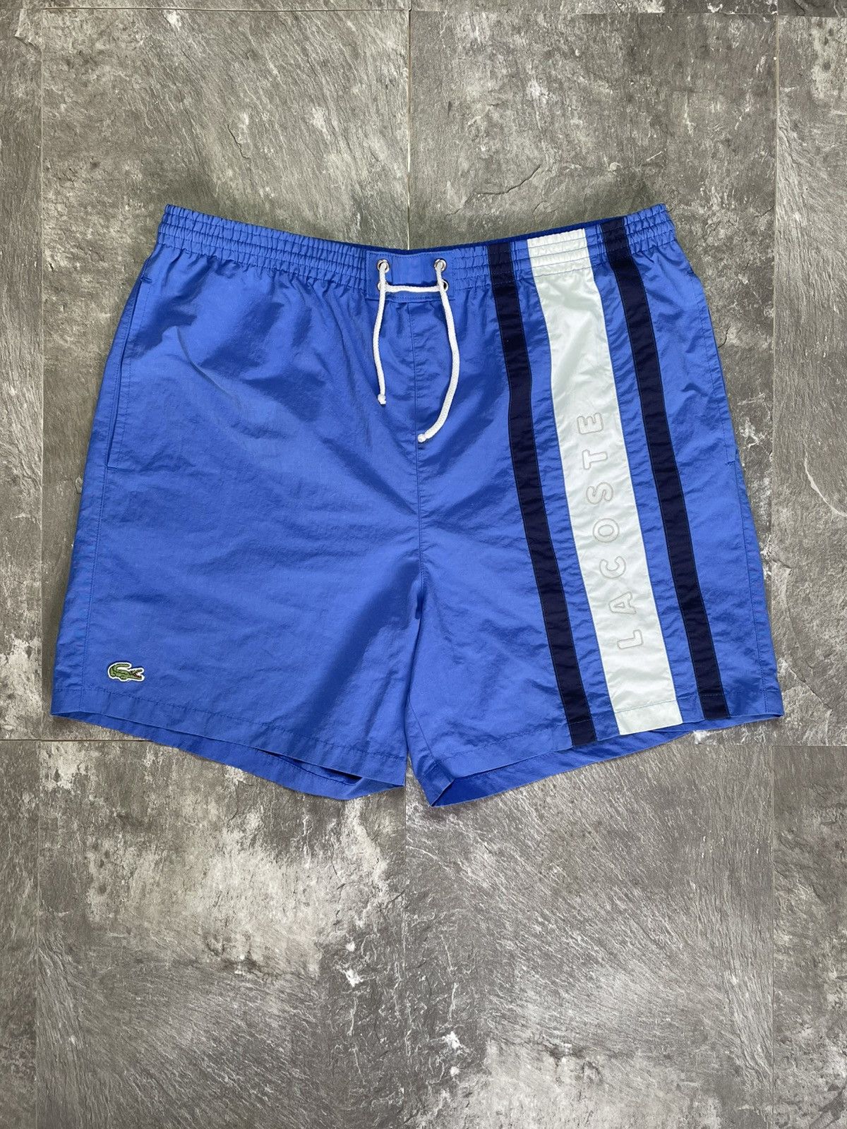 Lacoste Vintage Blue Lacoste Shorts Big Logo Swim Size US 34 / EU 50 - 1 Thumbnail