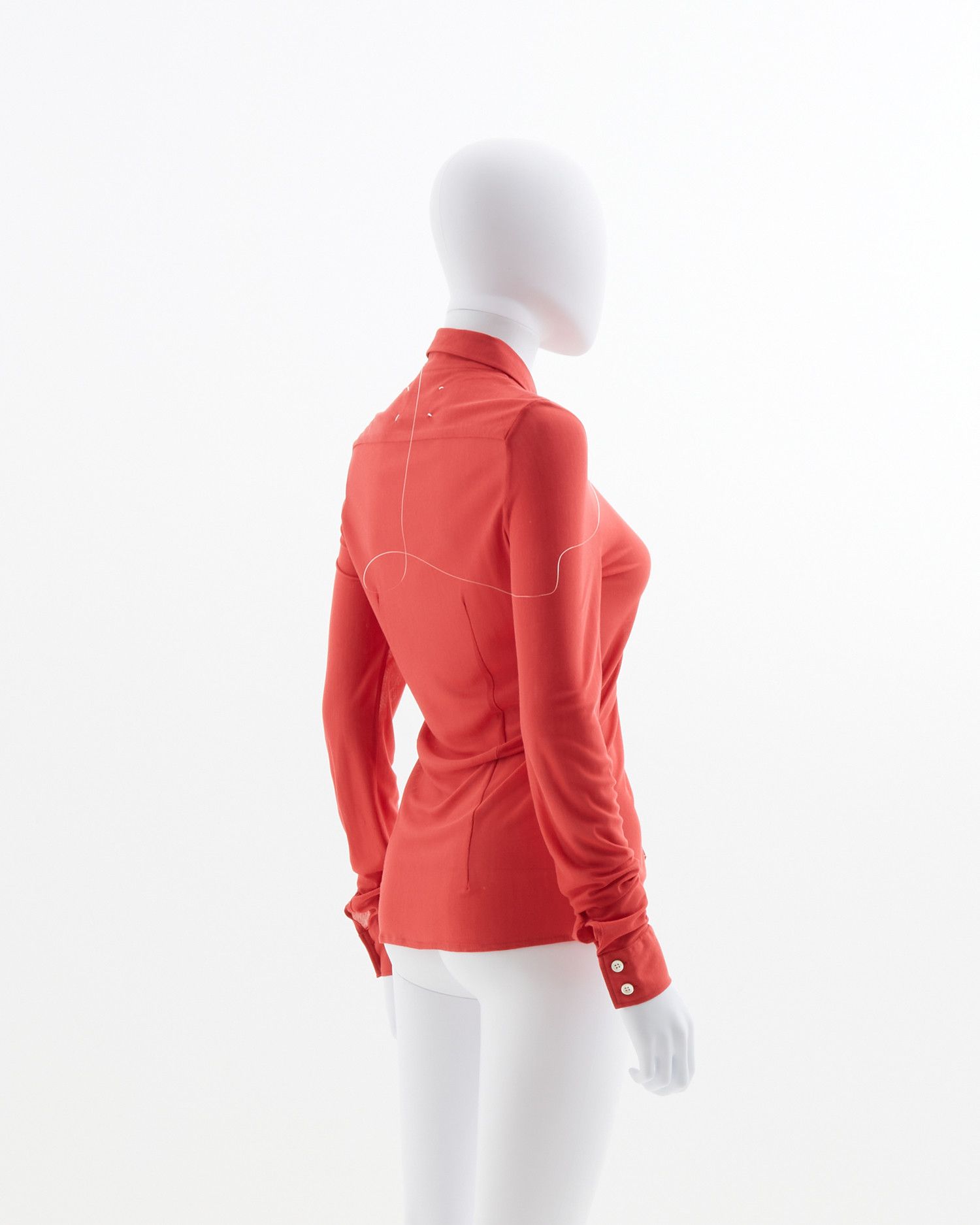 Maison Margiela Martin Margiela S/S 2001 Red Viscosa Shirt Size M / US 6-8 / IT 42-44 - 4 Thumbnail