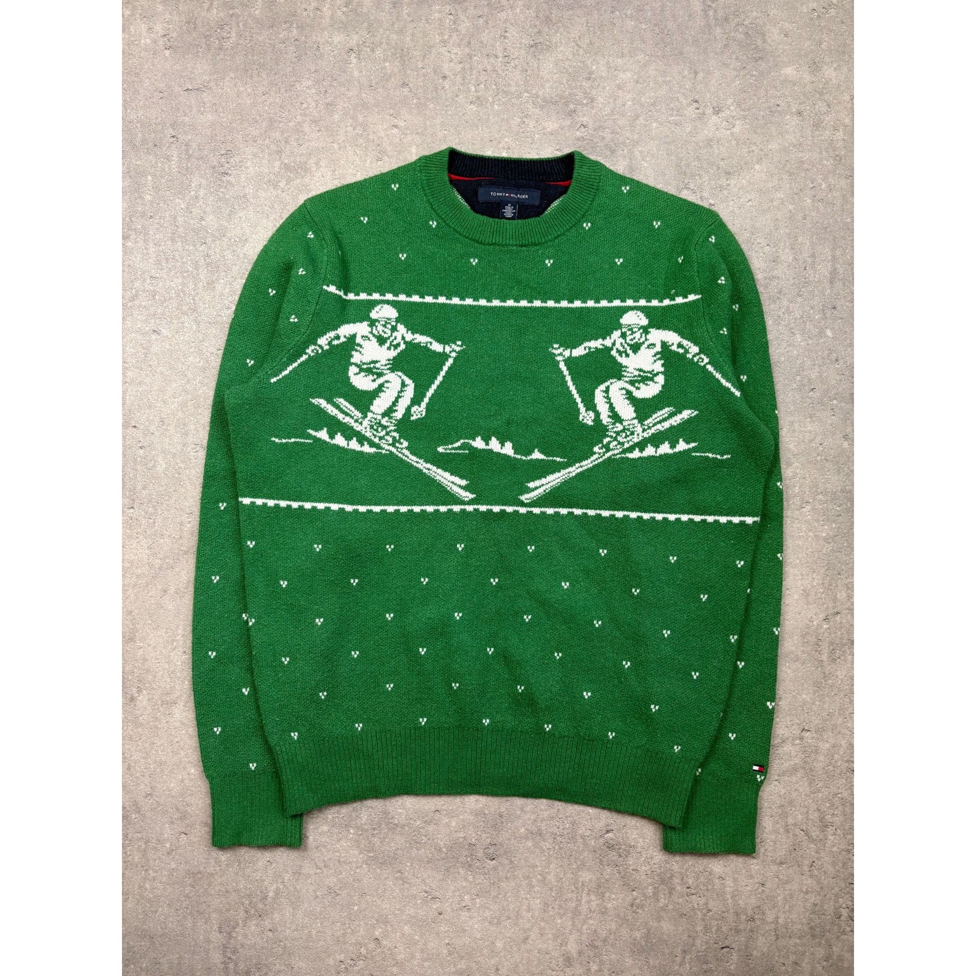 Tommy Hilfiger Retro Slope Style: Tommy Hilfiger Skier Graphic Knit Sweater Size US M / EU 48-50 / 2 - 1 Thumbnail