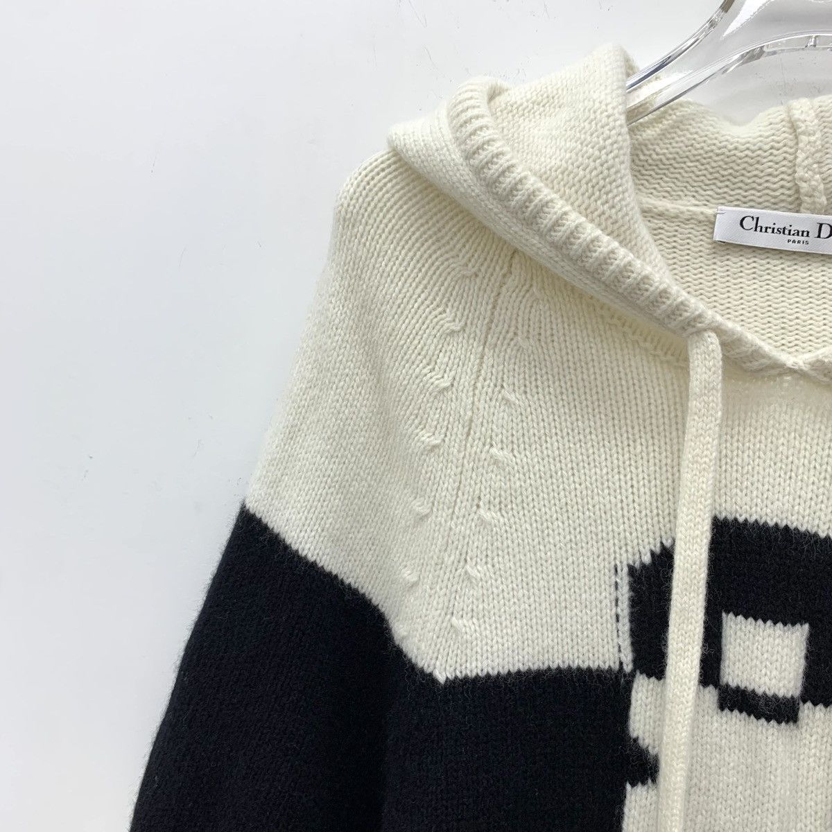 Dior Dior Colorblocked Logo Appliqué Wool Hooded Sweatshirt Size M / US 6-8 / IT 42-44 - 3 Thumbnail