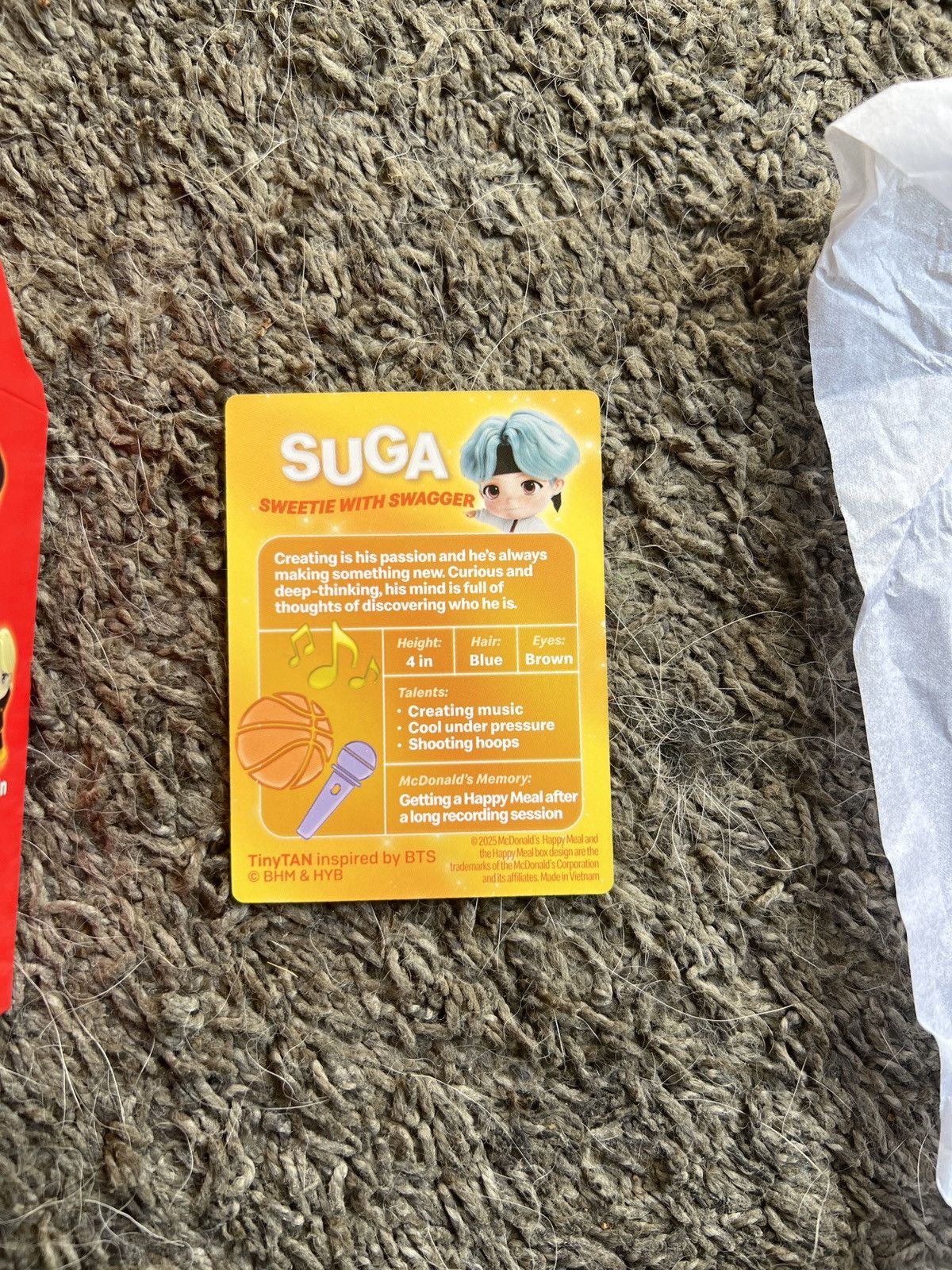 Hypebeast 2025 McDonald’s TinyTAN Suga Figure Size ONE SIZE - 6 Thumbnail