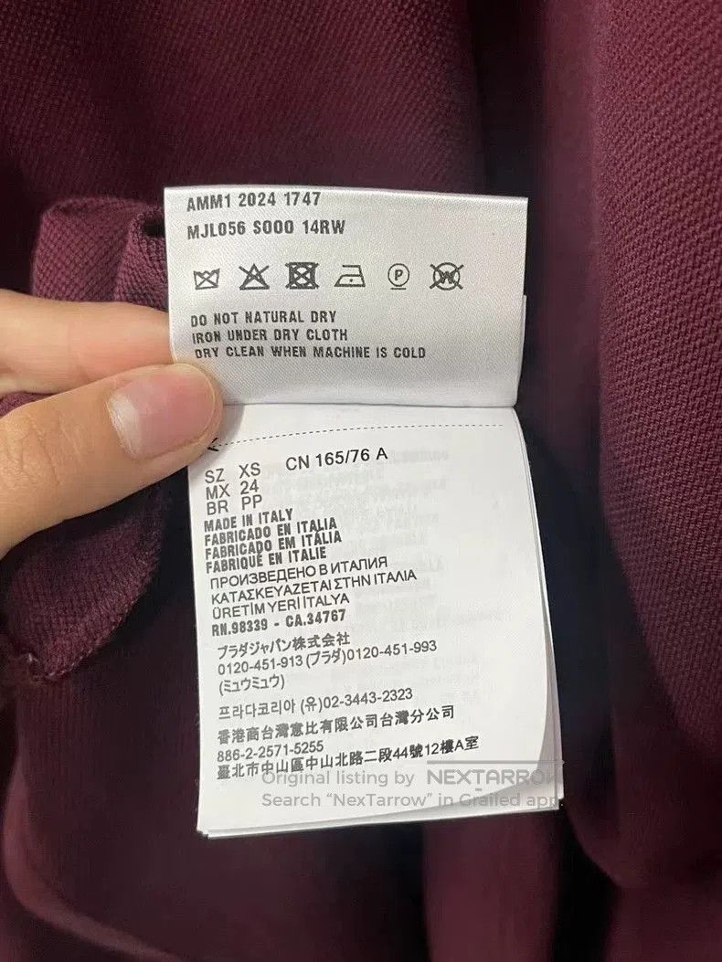 Miu Miu Miumiu Burgundy Long Sleeve Polo Shirt. Size US XS / EU 42 / 0 - 8 Thumbnail