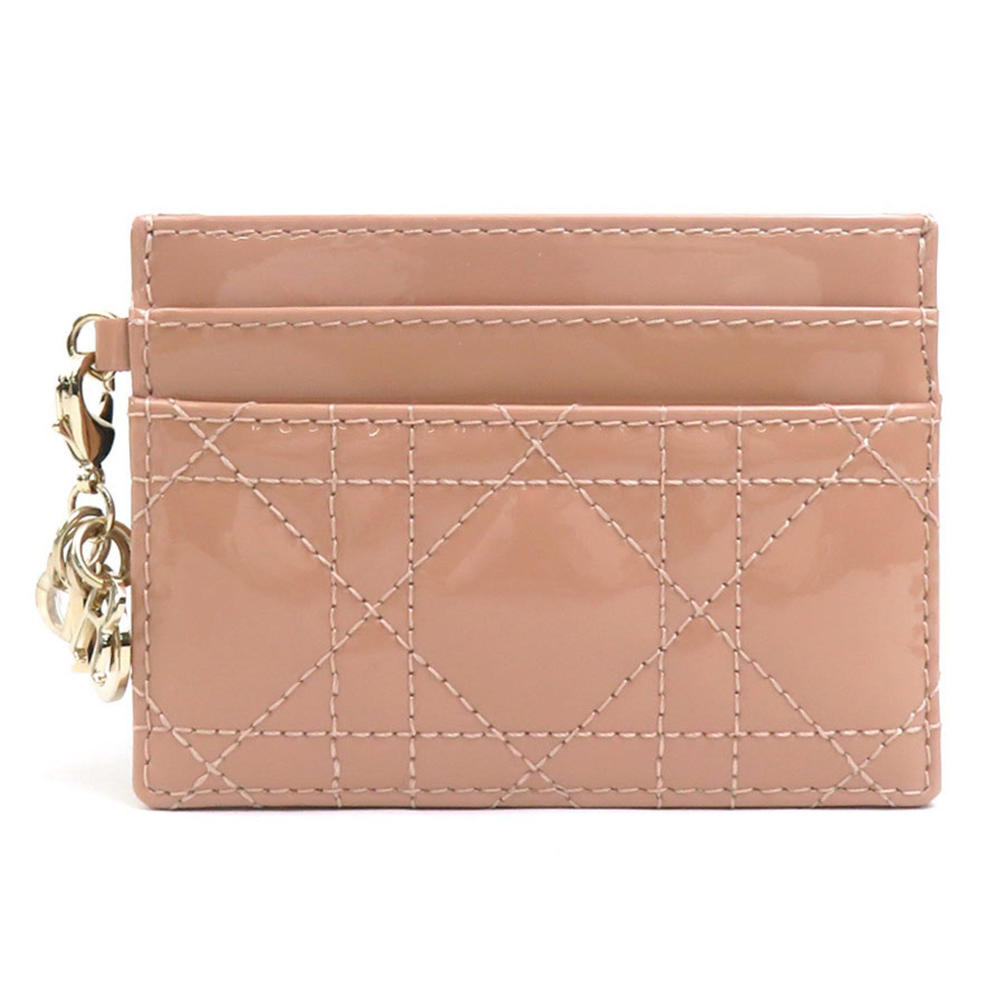 Dior Christian Dior Business Card Holder/Card Case Holder Enamel Pink Beige Women's 56018a Size ONE SIZE - 1 Thumbnail