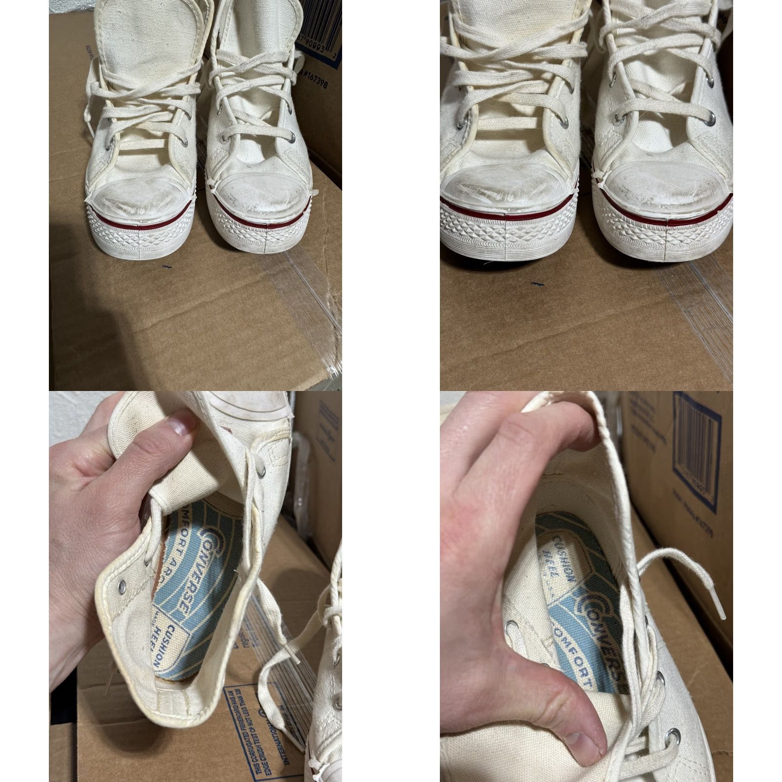 Converse VINTAGE Converse Chuck Taylor High Top Sneakers Size 1 Made In USA White 1950s Sportswear/Beach Mens Girls/Unisex? Size US XS / EU 42 / 0 - 8 Thumbnail